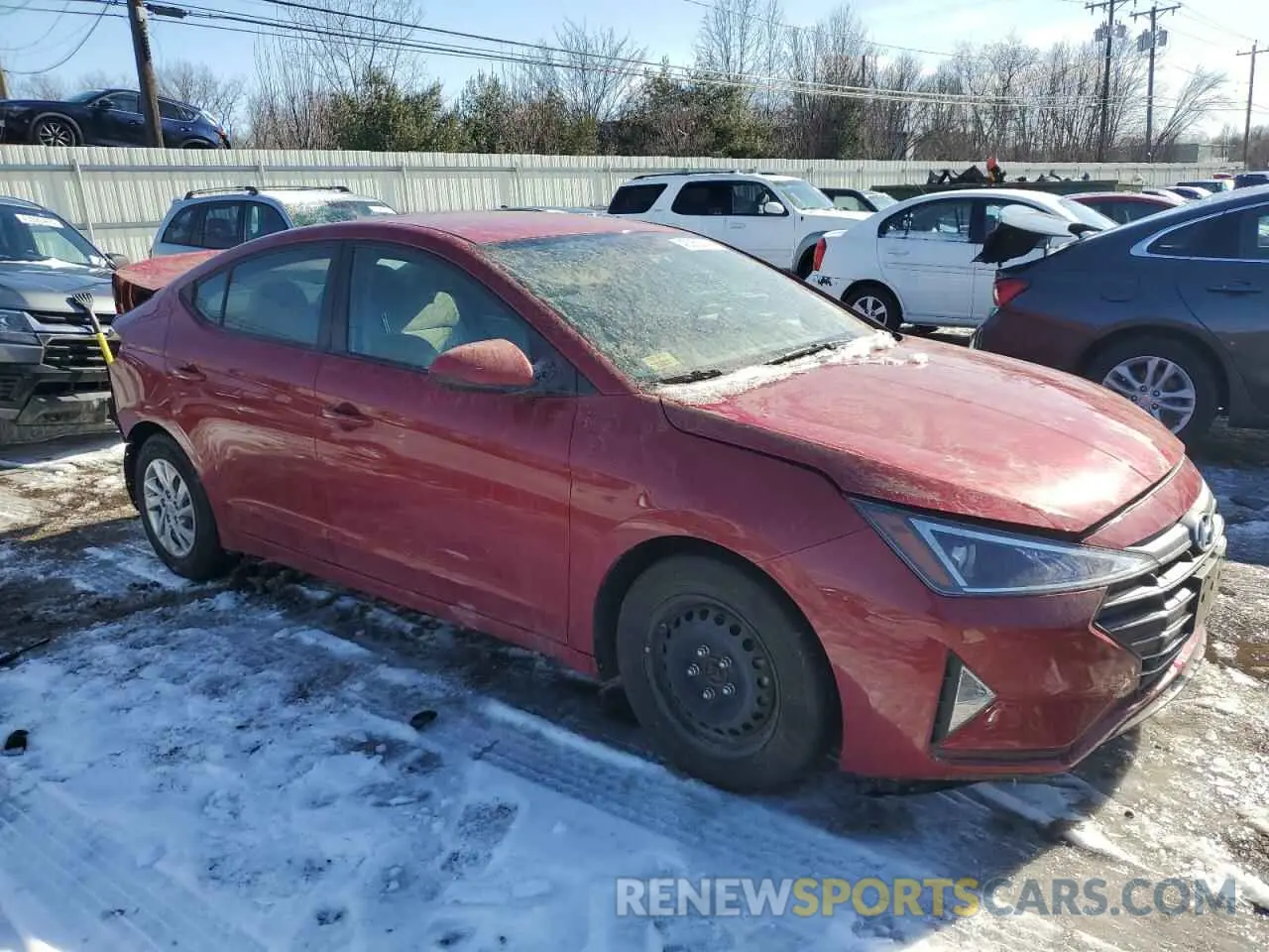 4 fotografías del automóvil dañado KMHD74LF5KU806735 HYUNDAI ELANTRA 2019