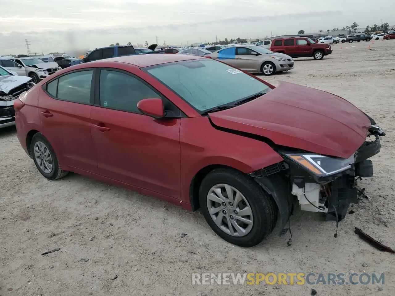 4 fotografías del automóvil dañado KMHD74LFXKU888767 HYUNDAI ELANTRA 2019