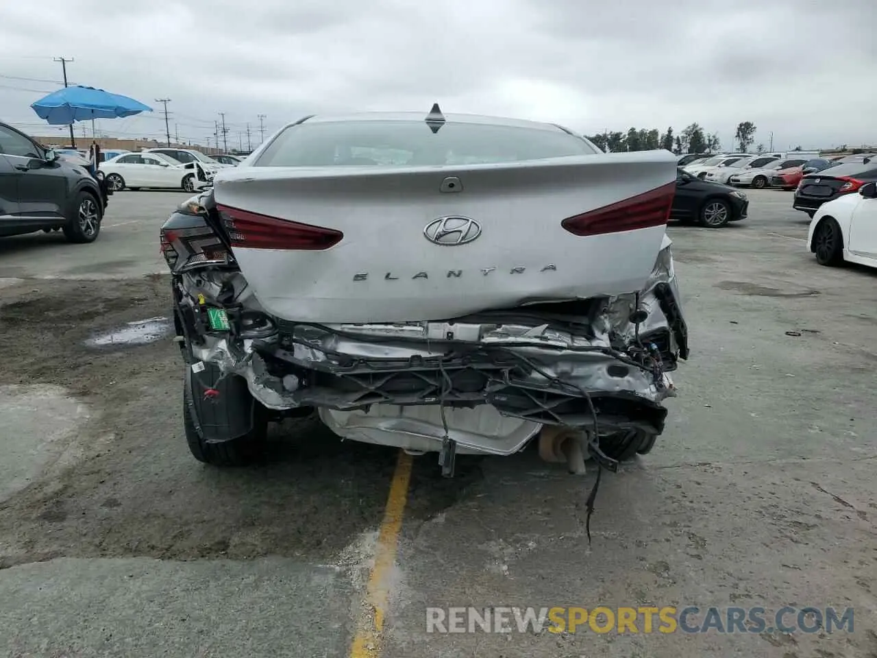 6 fotografías del automóvil dañado KMHD84LF1KU783144 HYUNDAI ELANTRA 2019