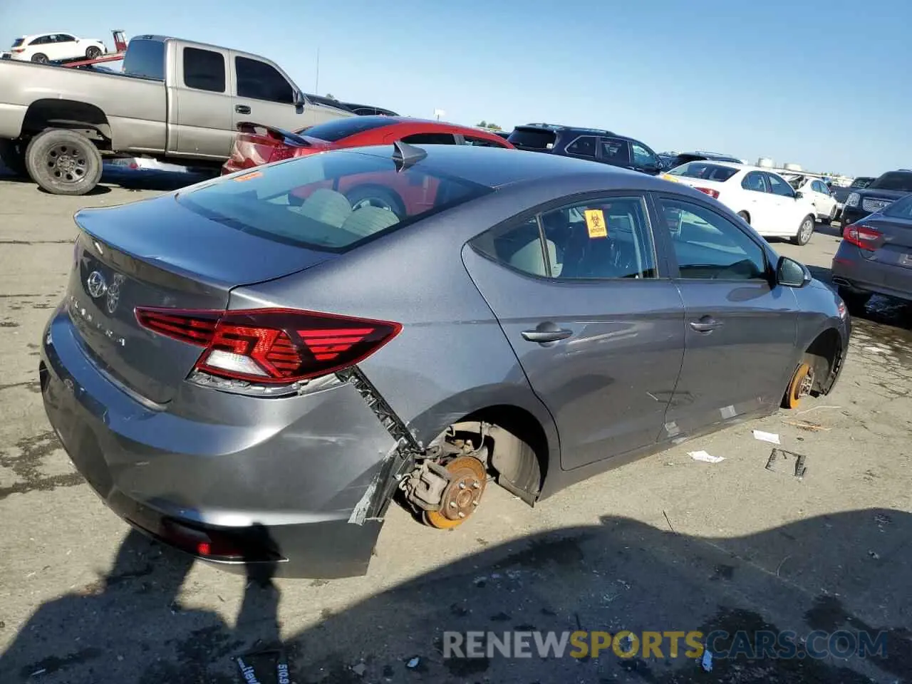 3 fotografías del automóvil dañado KMHD84LF1KU877802 HYUNDAI ELANTRA 2019