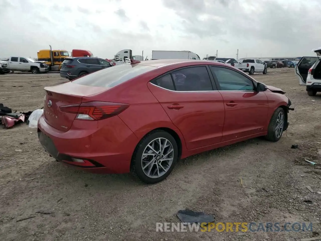 3 fotografías del automóvil dañado KMHD84LF2KU793584 HYUNDAI ELANTRA 2019