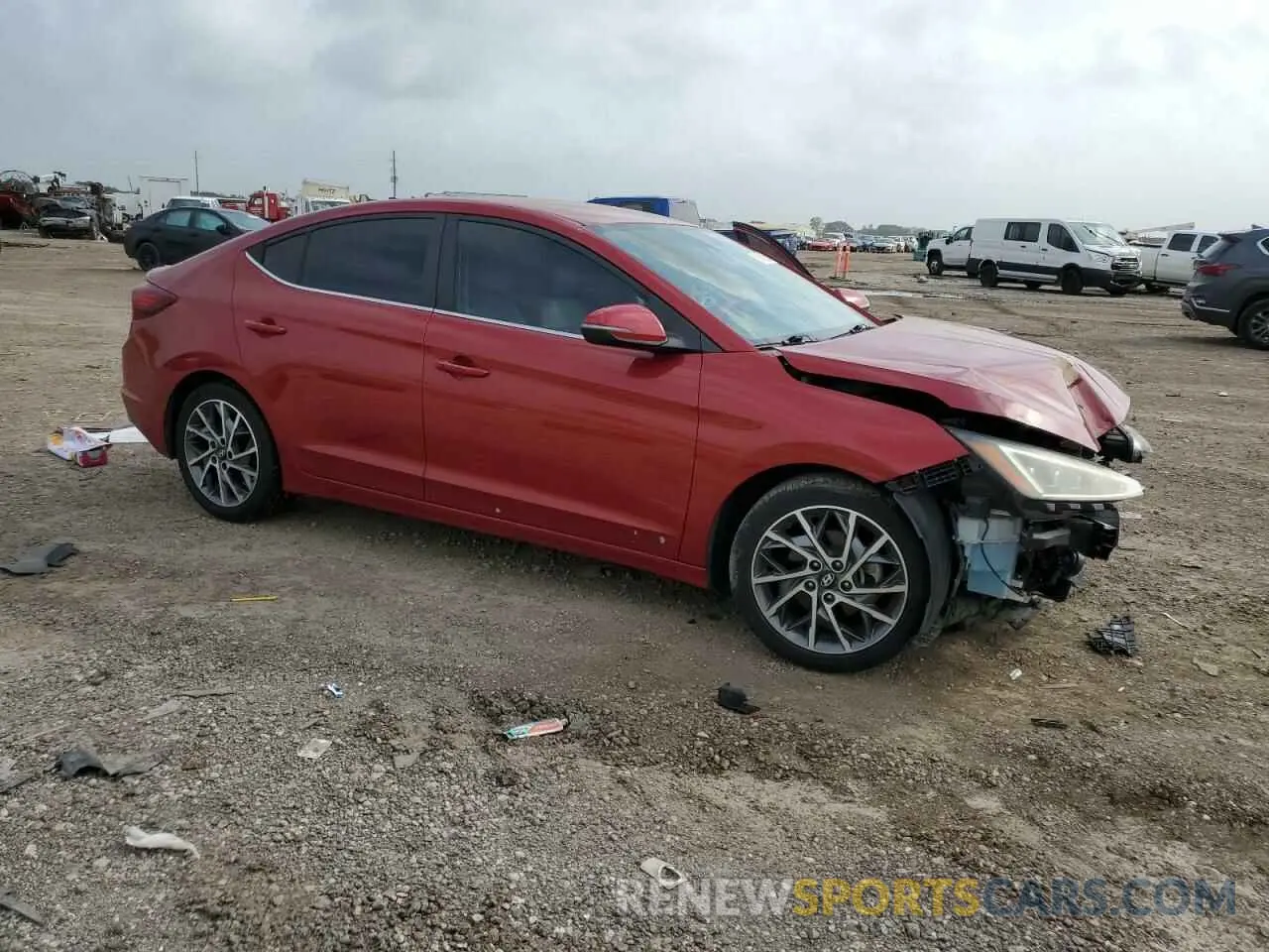 4 fotografías del automóvil dañado KMHD84LF2KU793584 HYUNDAI ELANTRA 2019
