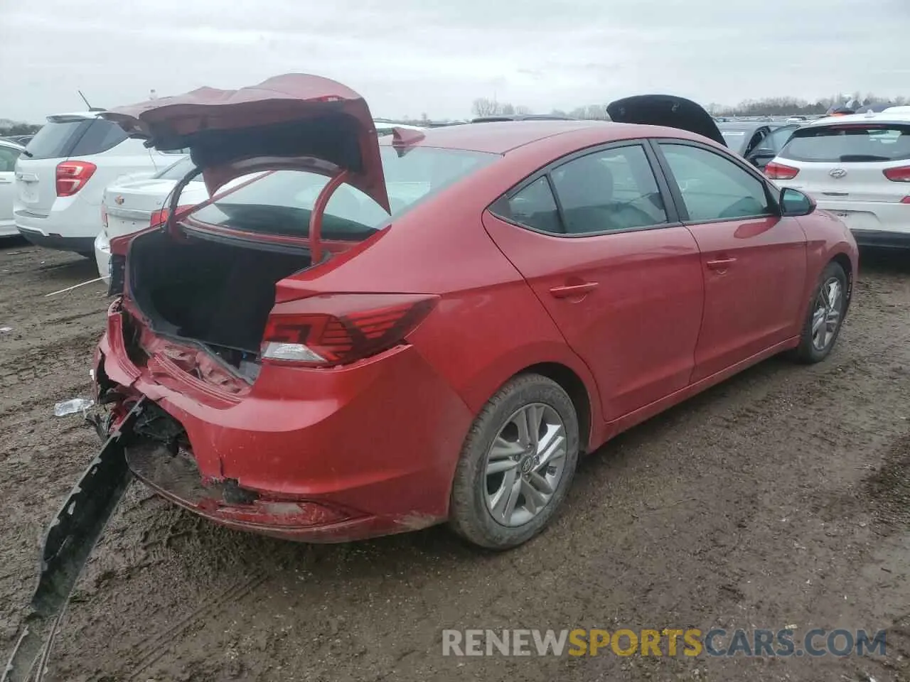 3 fotografías del automóvil dañado KMHD84LF4KU761154 HYUNDAI ELANTRA 2019