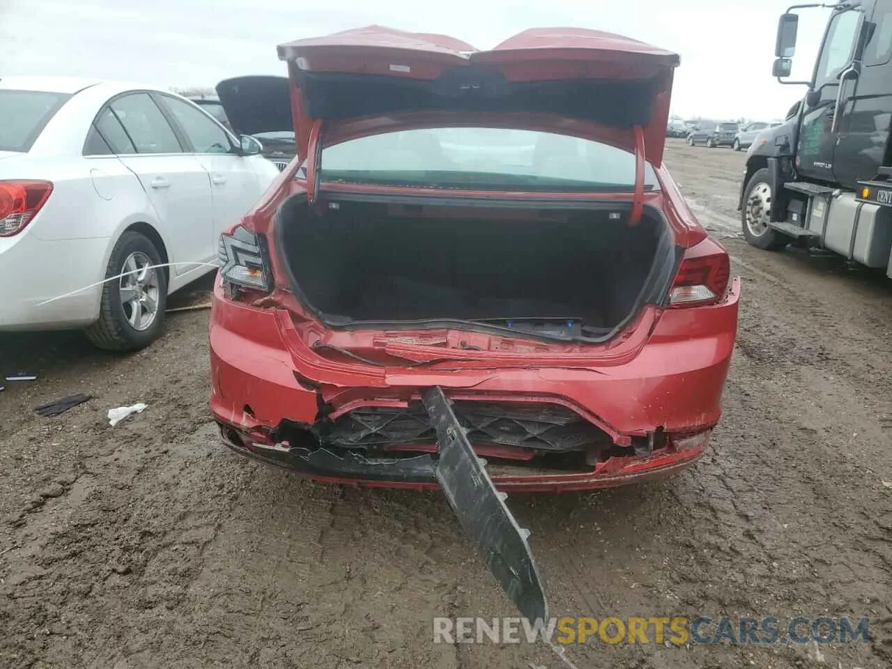 6 fotografías del automóvil dañado KMHD84LF4KU761154 HYUNDAI ELANTRA 2019
