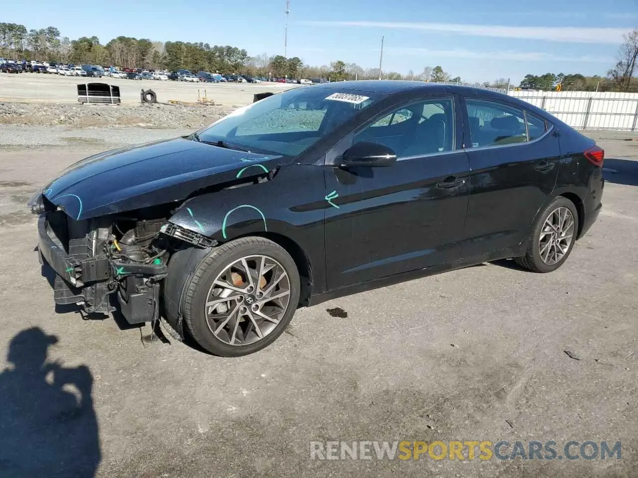 1 fotografías del automóvil dañado KMHD84LF6KU784077 HYUNDAI ELANTRA 2019