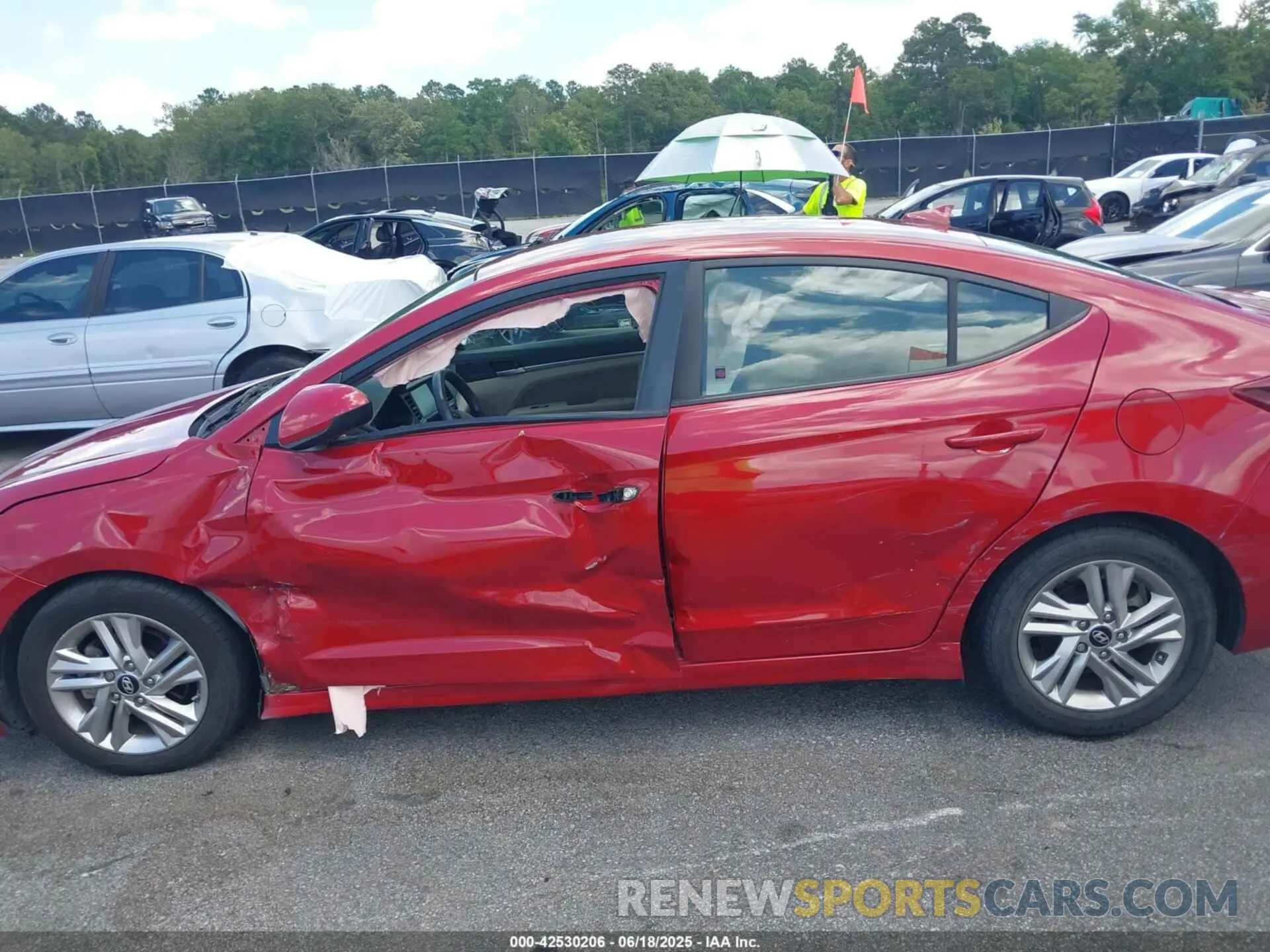 14 fotografías del automóvil dañado KMHD84LF6KU806742 HYUNDAI ELANTRA 2019