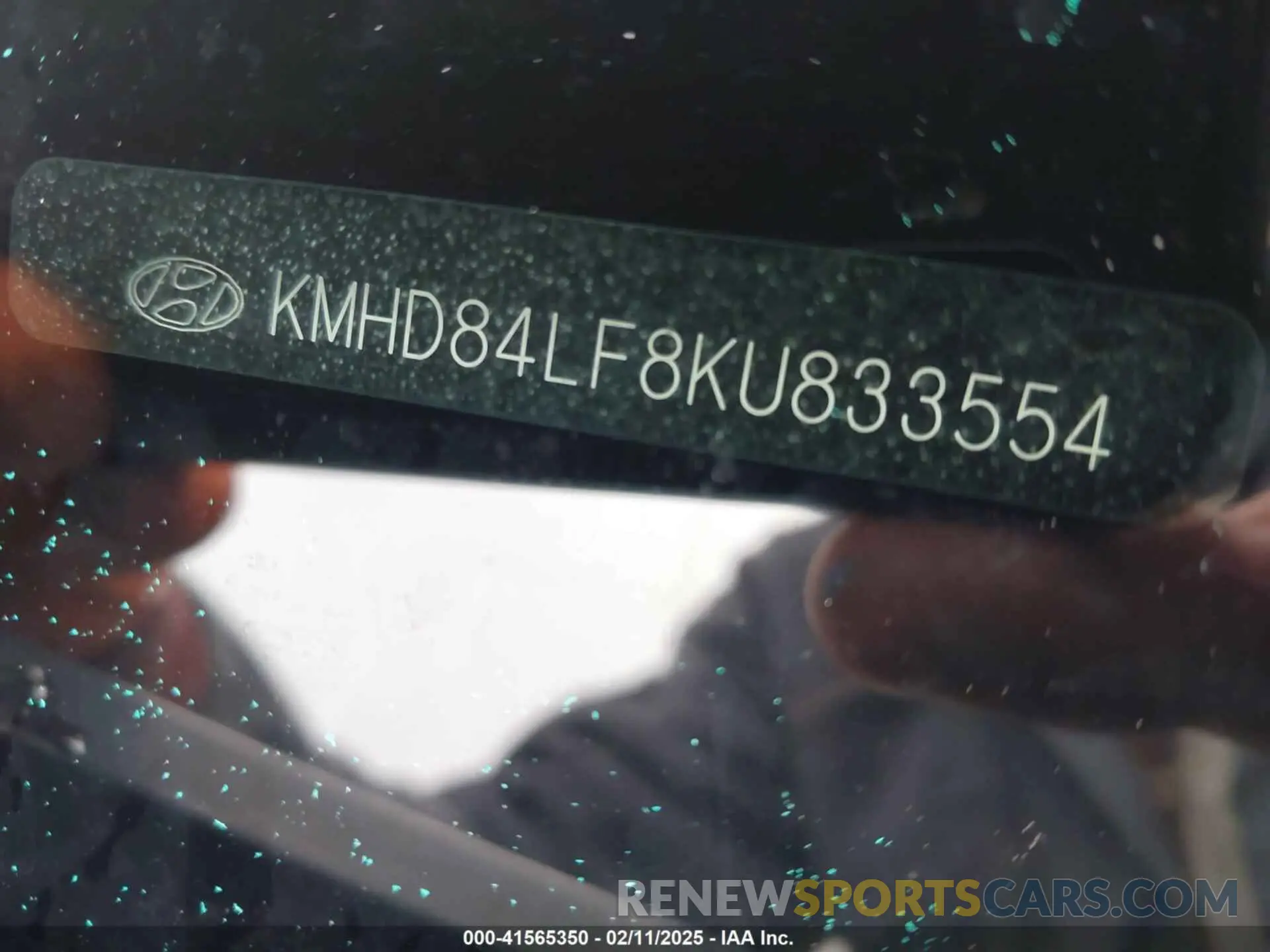 9 fotografías del automóvil dañado KMHD84LF8KU833554 HYUNDAI ELANTRA 2019