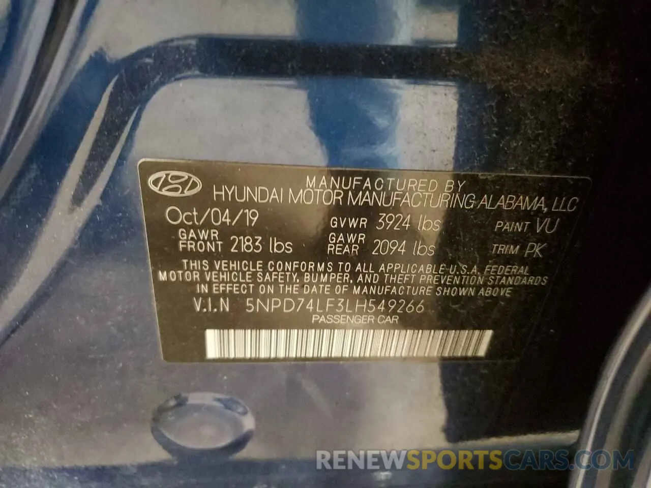 13 fotografías del automóvil dañado 5NPD74LF3LH549266 HYUNDAI ELANTRA 2020