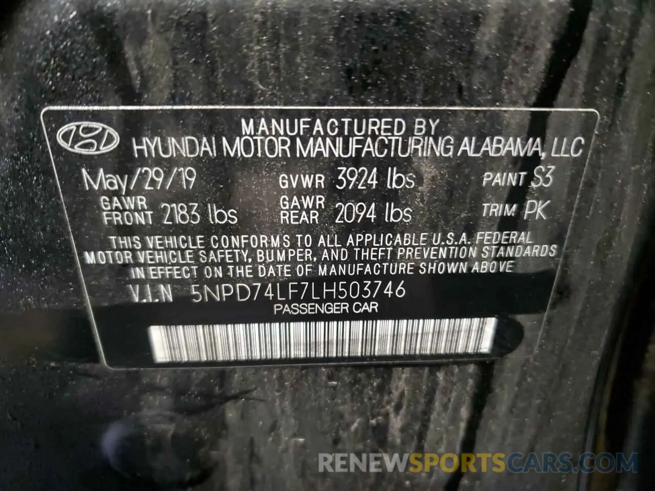 13 fotografías del automóvil dañado 5NPD74LF7LH503746 HYUNDAI ELANTRA 2020