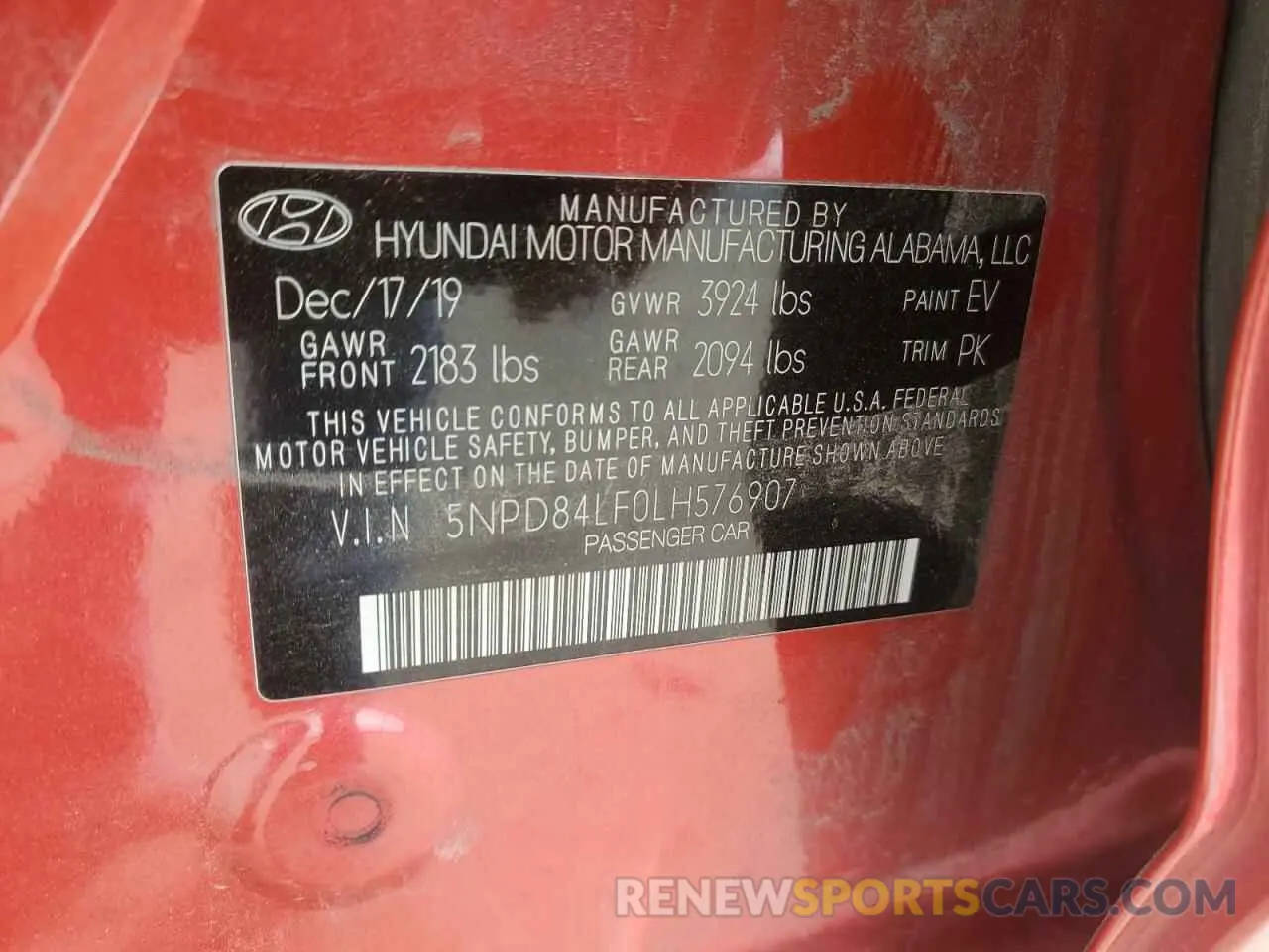 12 fotografías del automóvil dañado 5NPD84LF0LH576907 HYUNDAI ELANTRA 2020