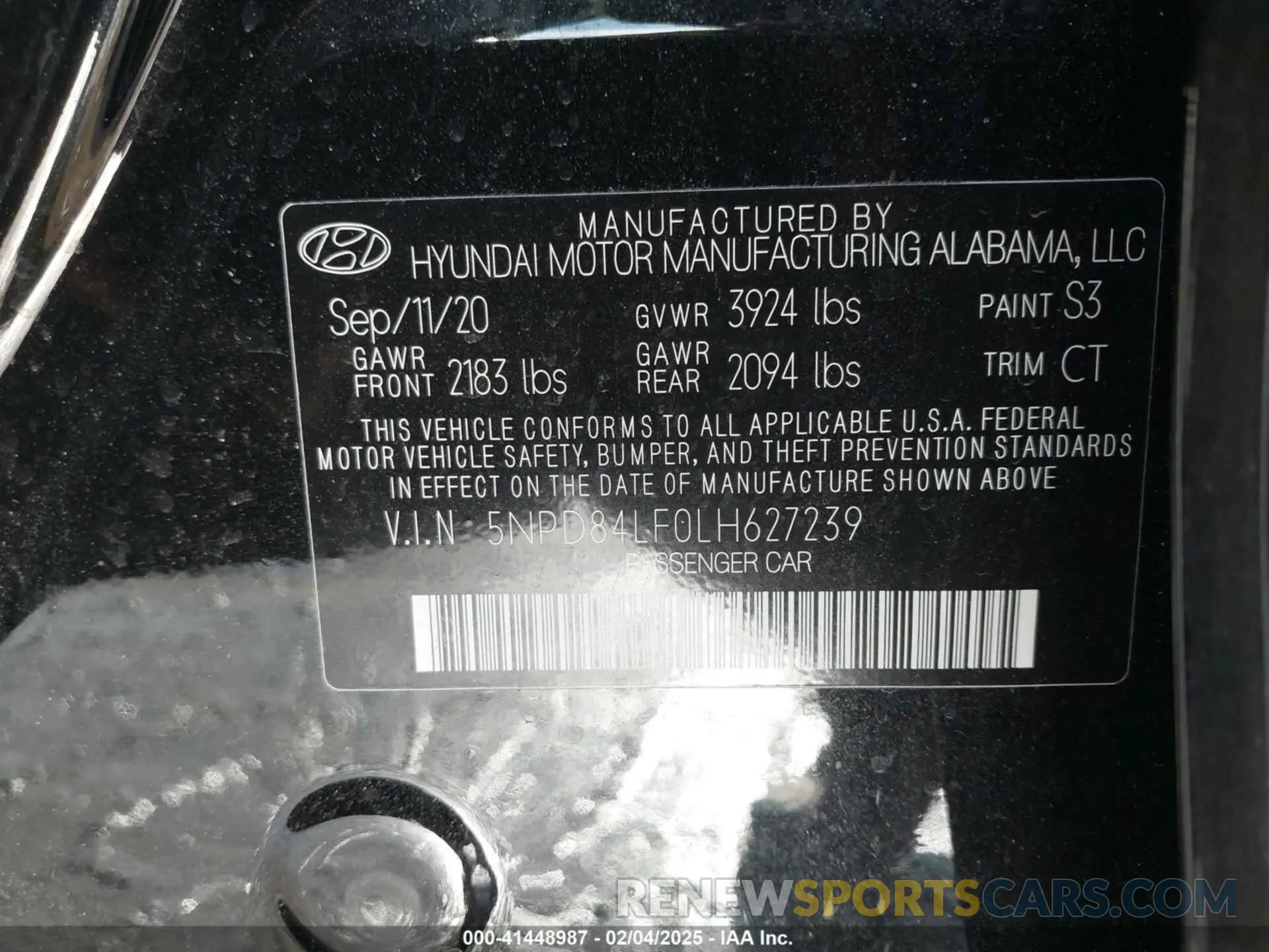 9 fotografías del automóvil dañado 5NPD84LF0LH627239 HYUNDAI ELANTRA 2020