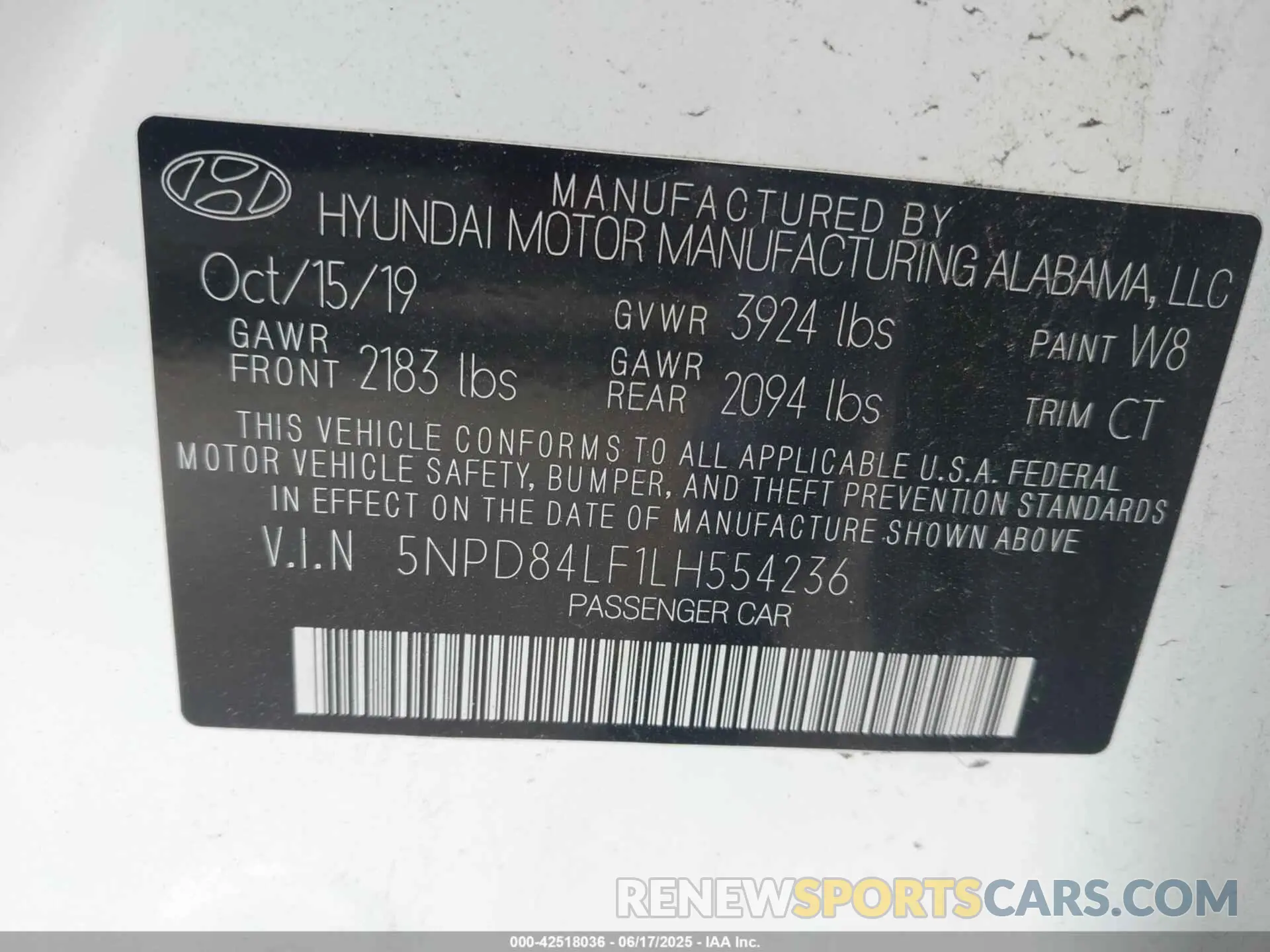 9 fotografías del automóvil dañado 5NPD84LF1LH554236 HYUNDAI ELANTRA 2020