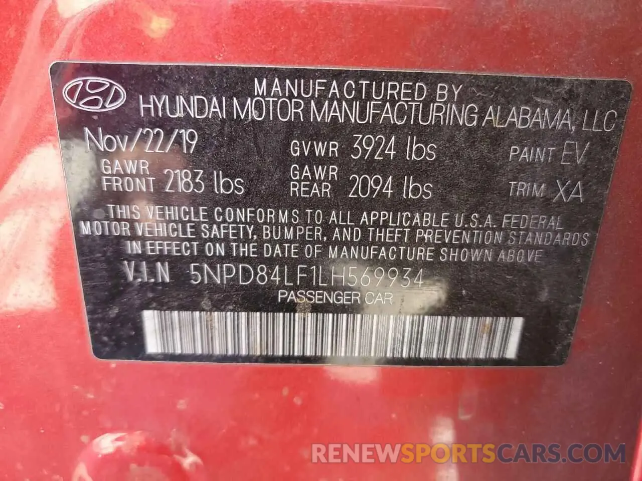13 fotografías del automóvil dañado 5NPD84LF1LH569934 HYUNDAI ELANTRA 2020