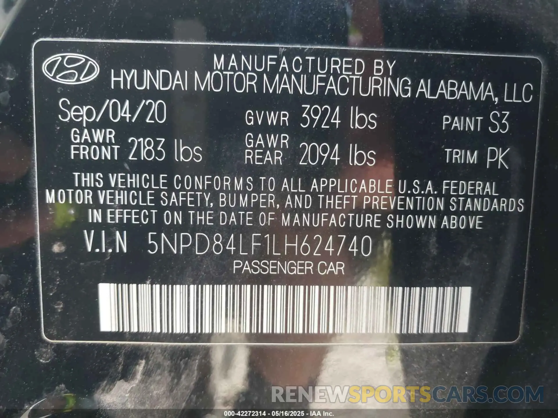 9 fotografías del automóvil dañado 5NPD84LF1LH624740 HYUNDAI ELANTRA 2020