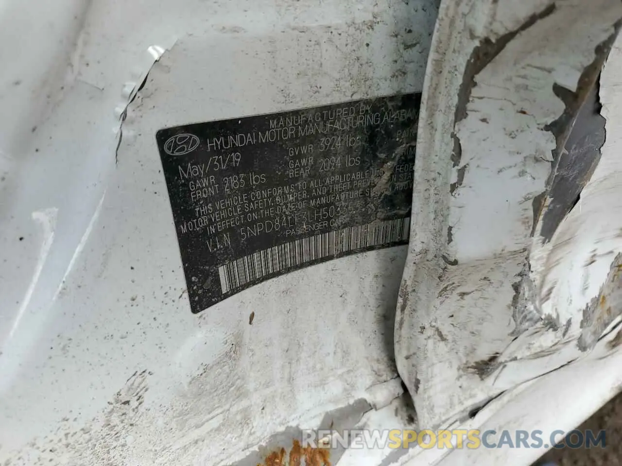 12 fotografías del automóvil dañado 5NPD84LF3LH503353 HYUNDAI ELANTRA 2020