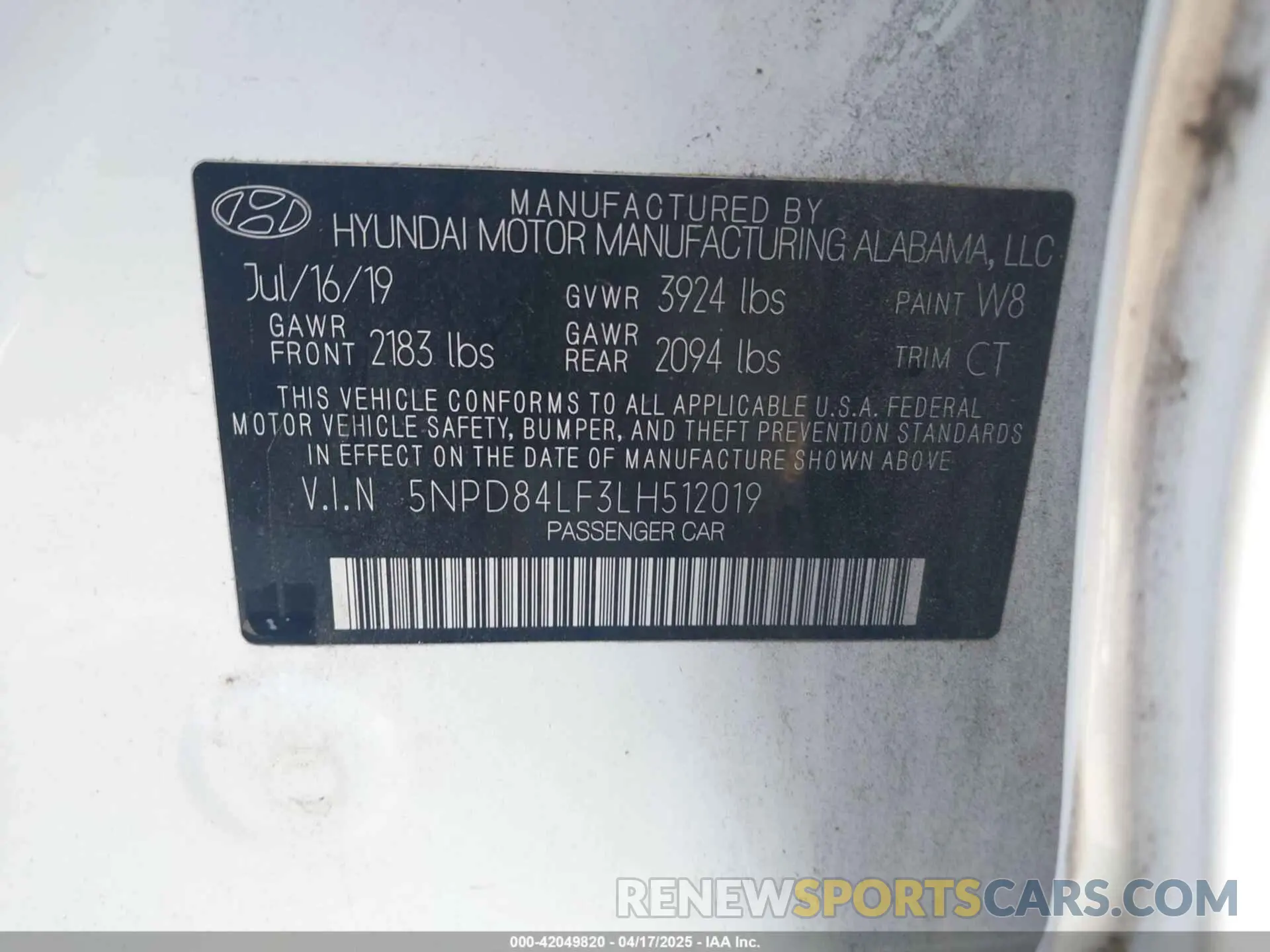 9 fotografías del automóvil dañado 5NPD84LF3LH512019 HYUNDAI ELANTRA 2020