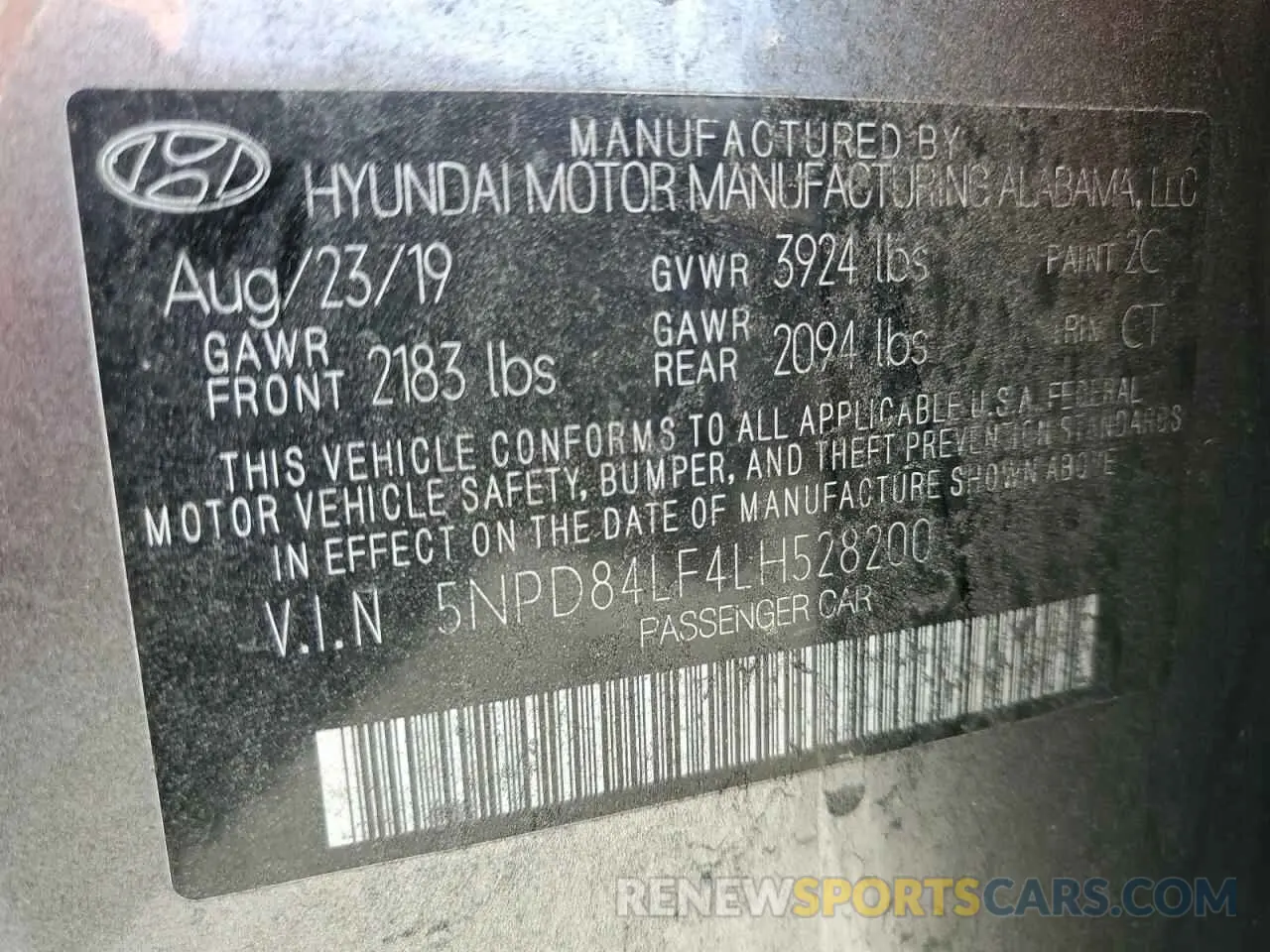 12 fotografías del automóvil dañado 5NPD84LF4LH528200 HYUNDAI ELANTRA 2020