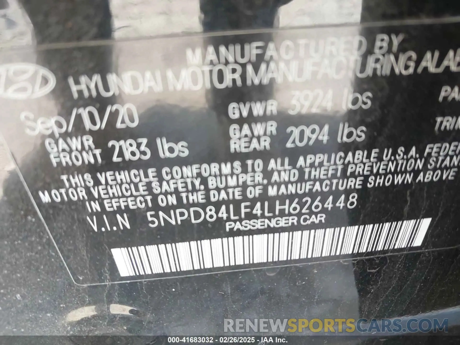 9 fotografías del automóvil dañado 5NPD84LF4LH626448 HYUNDAI ELANTRA 2020
