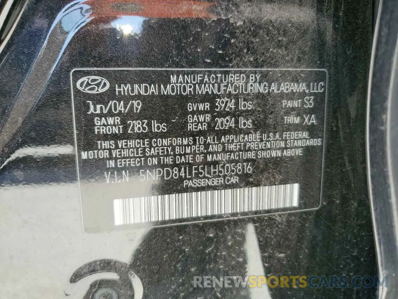 12 fotografías del automóvil dañado 5NPD84LF5LH505816 HYUNDAI ELANTRA 2020