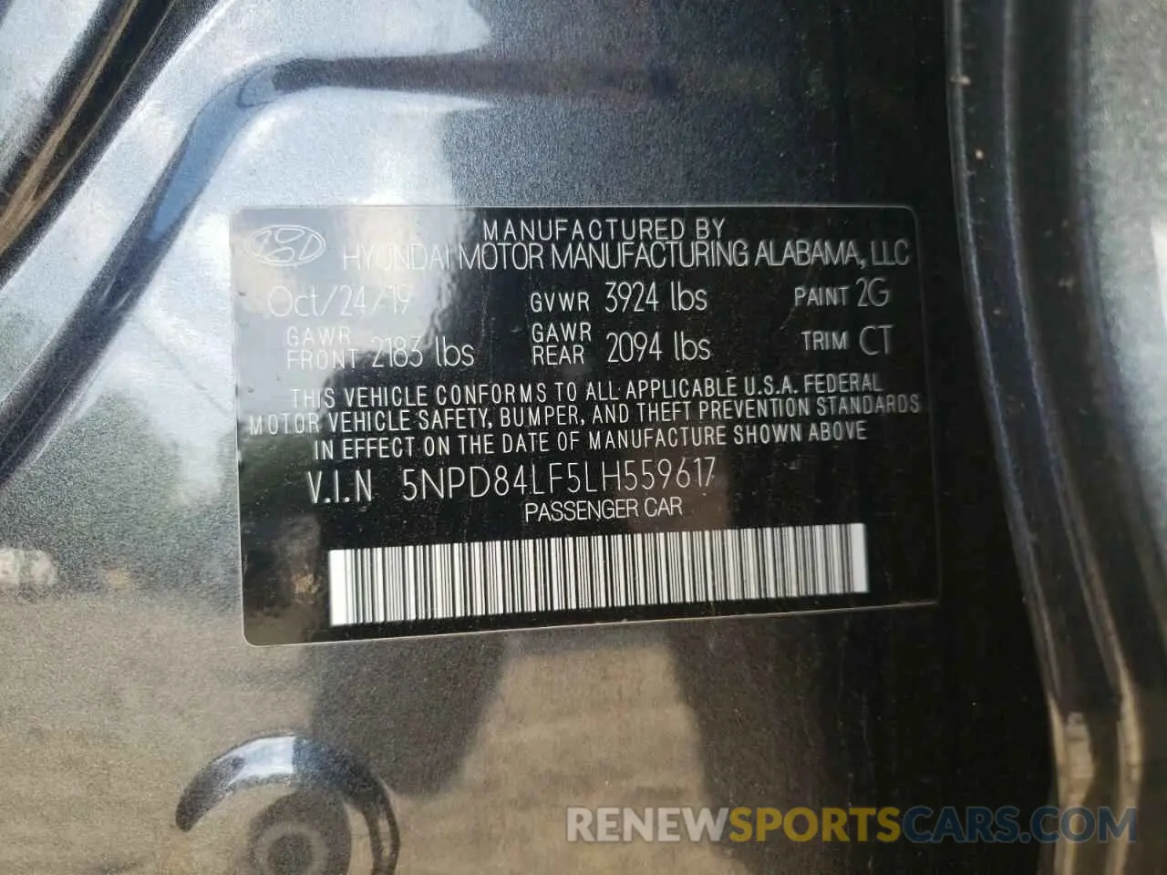 12 fotografías del automóvil dañado 5NPD84LF5LH559617 HYUNDAI ELANTRA 2020