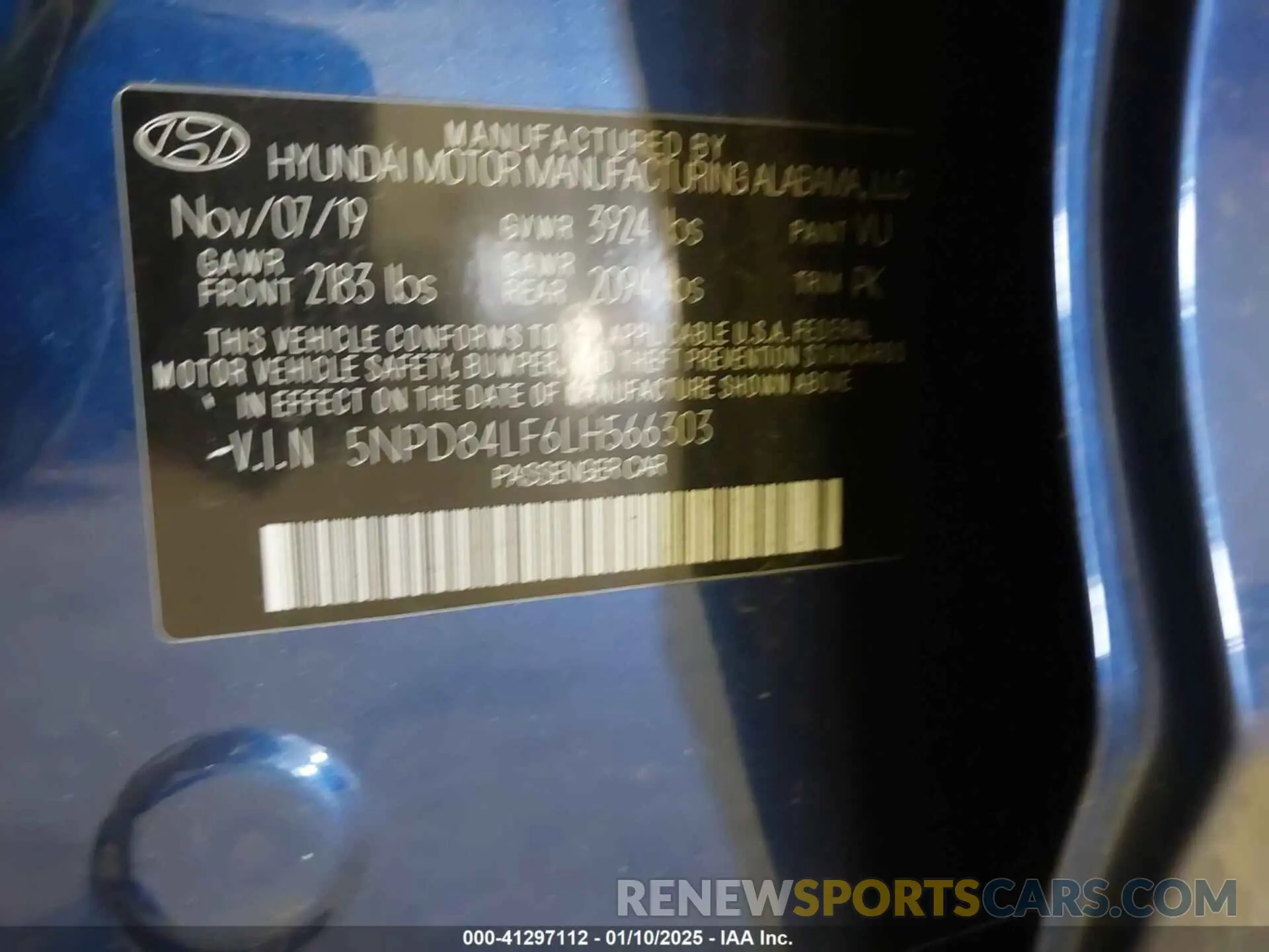 9 fotografías del automóvil dañado 5NPD84LF6LH566303 HYUNDAI ELANTRA 2020
