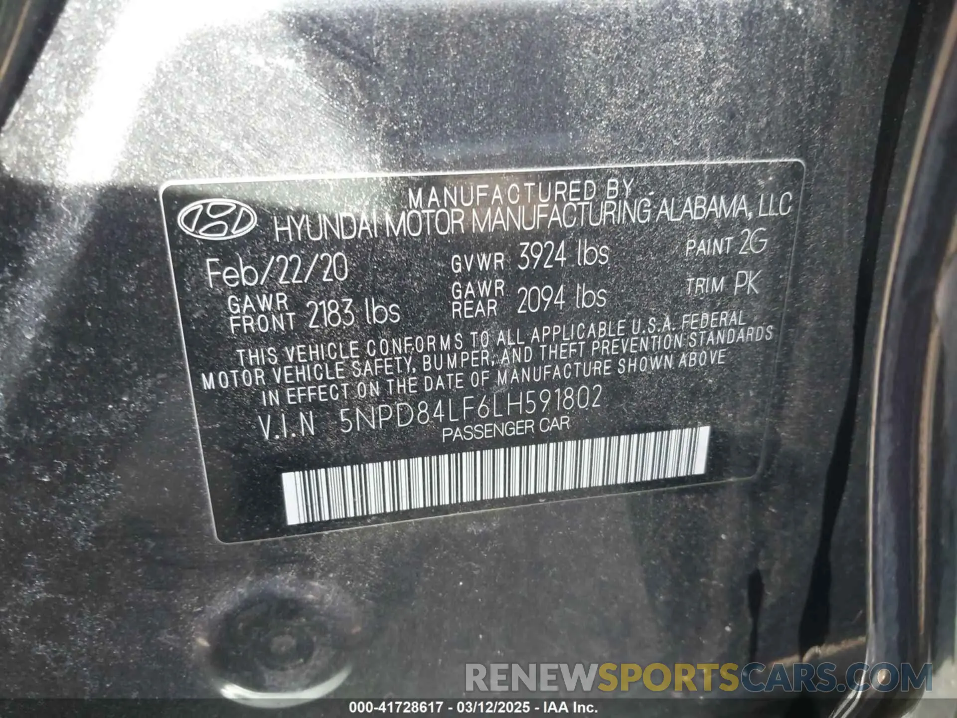 9 fotografías del automóvil dañado 5NPD84LF6LH591802 HYUNDAI ELANTRA 2020