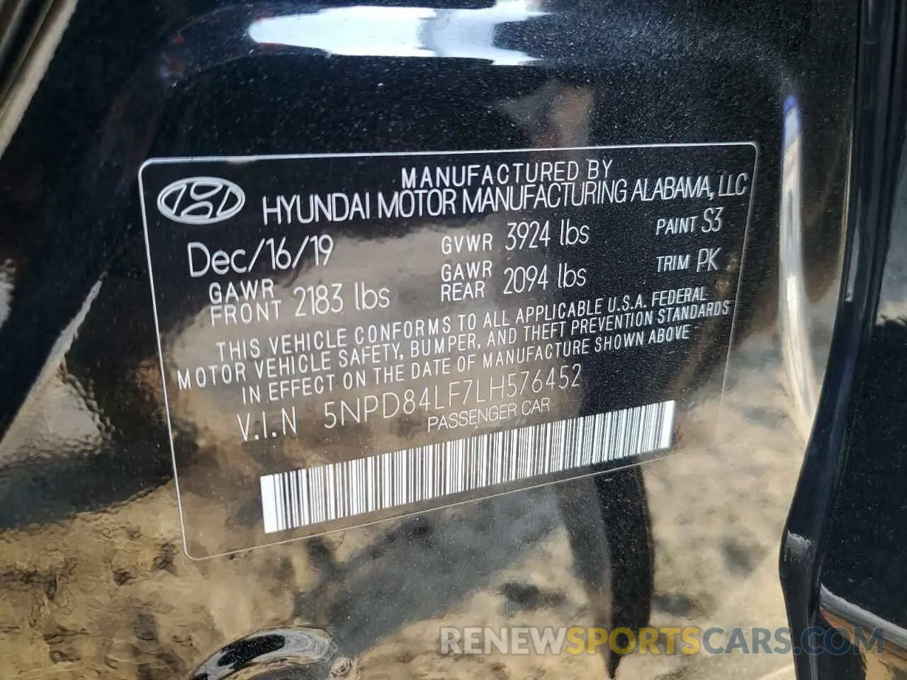 15 fotografías del automóvil dañado 5NPD84LF7LH576452 HYUNDAI ELANTRA 2020
