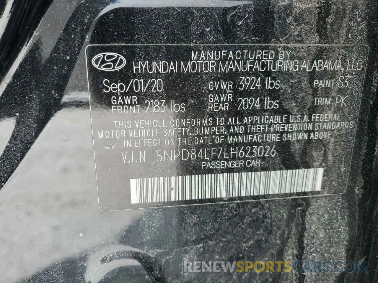 14 fotografías del automóvil dañado 5NPD84LF7LH623026 HYUNDAI ELANTRA 2020