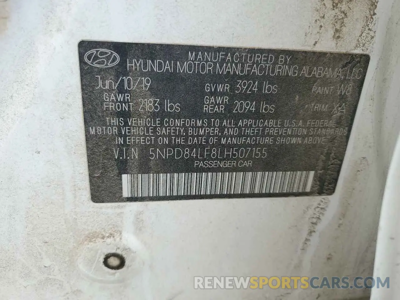 12 fotografías del automóvil dañado 5NPD84LF8LH507155 HYUNDAI ELANTRA 2020