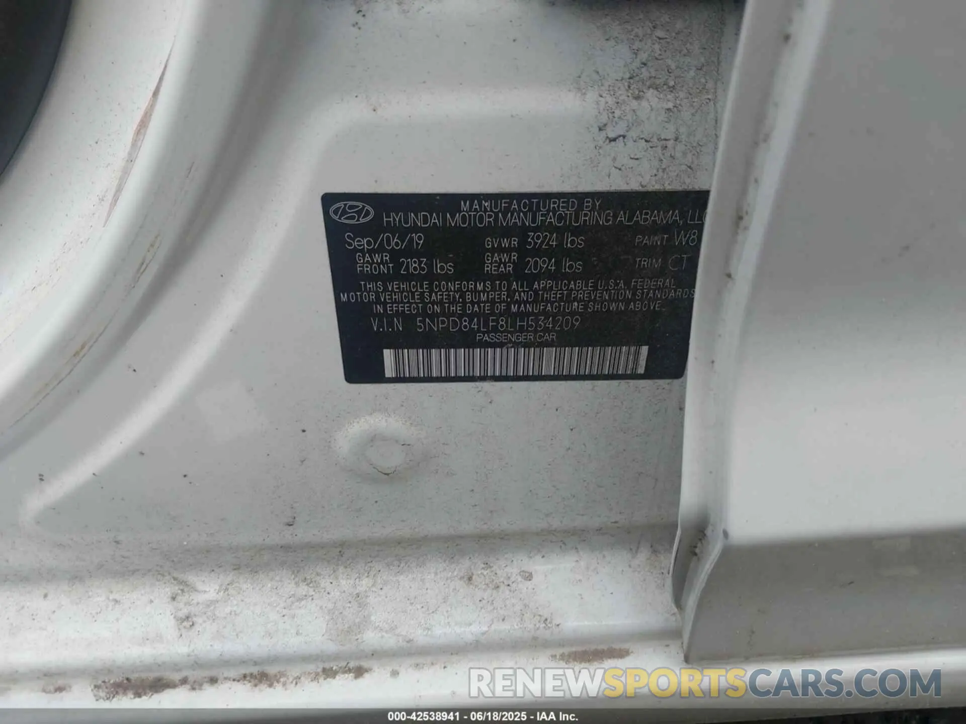 9 fotografías del automóvil dañado 5NPD84LF8LH534209 HYUNDAI ELANTRA 2020