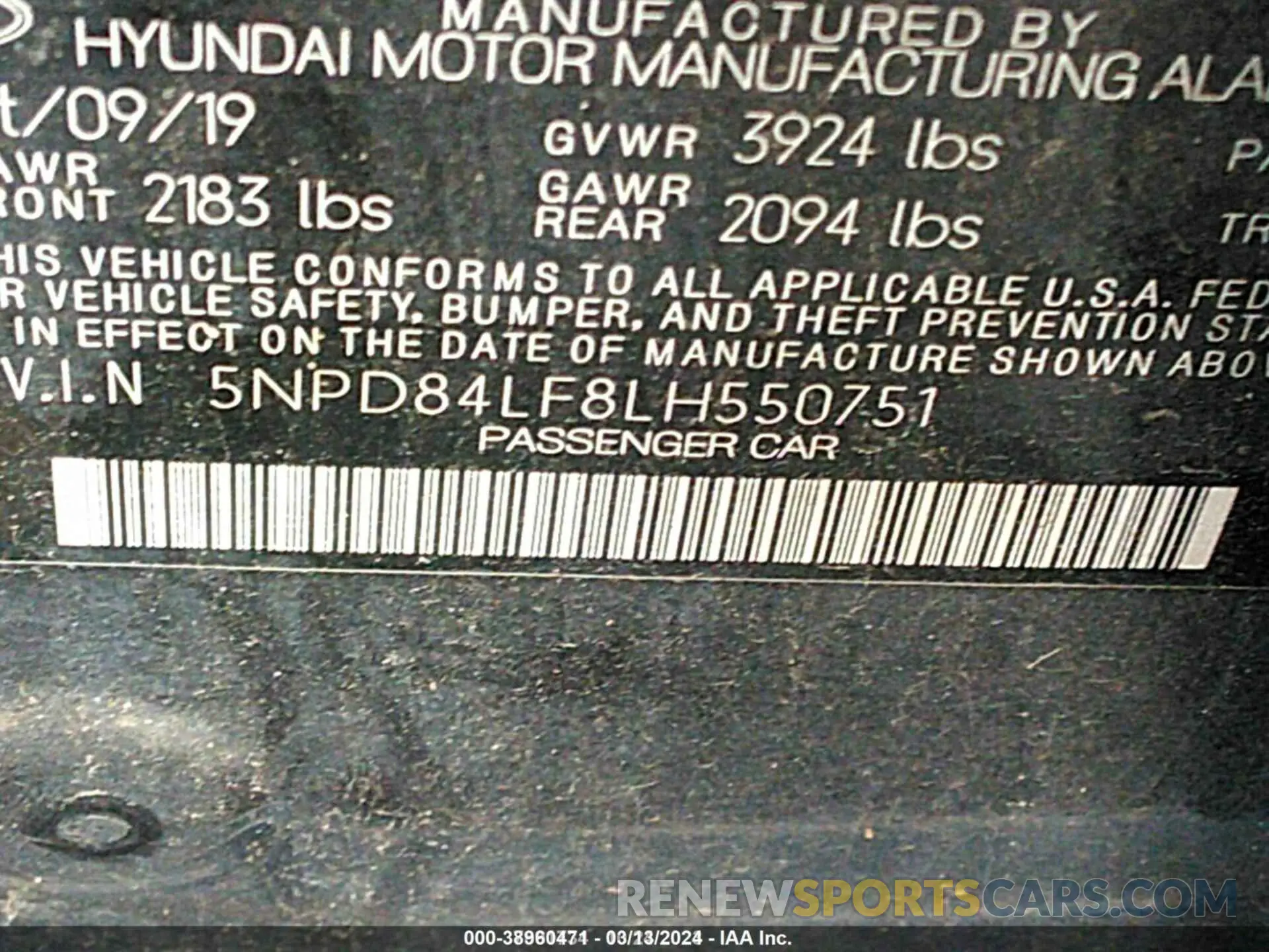 9 fotografías del automóvil dañado 5NPD84LF8LH550751 HYUNDAI ELANTRA 2020