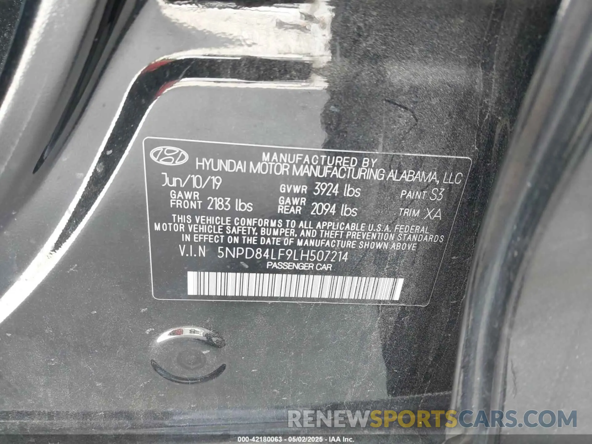 9 fotografías del automóvil dañado 5NPD84LF9LH507214 HYUNDAI ELANTRA 2020