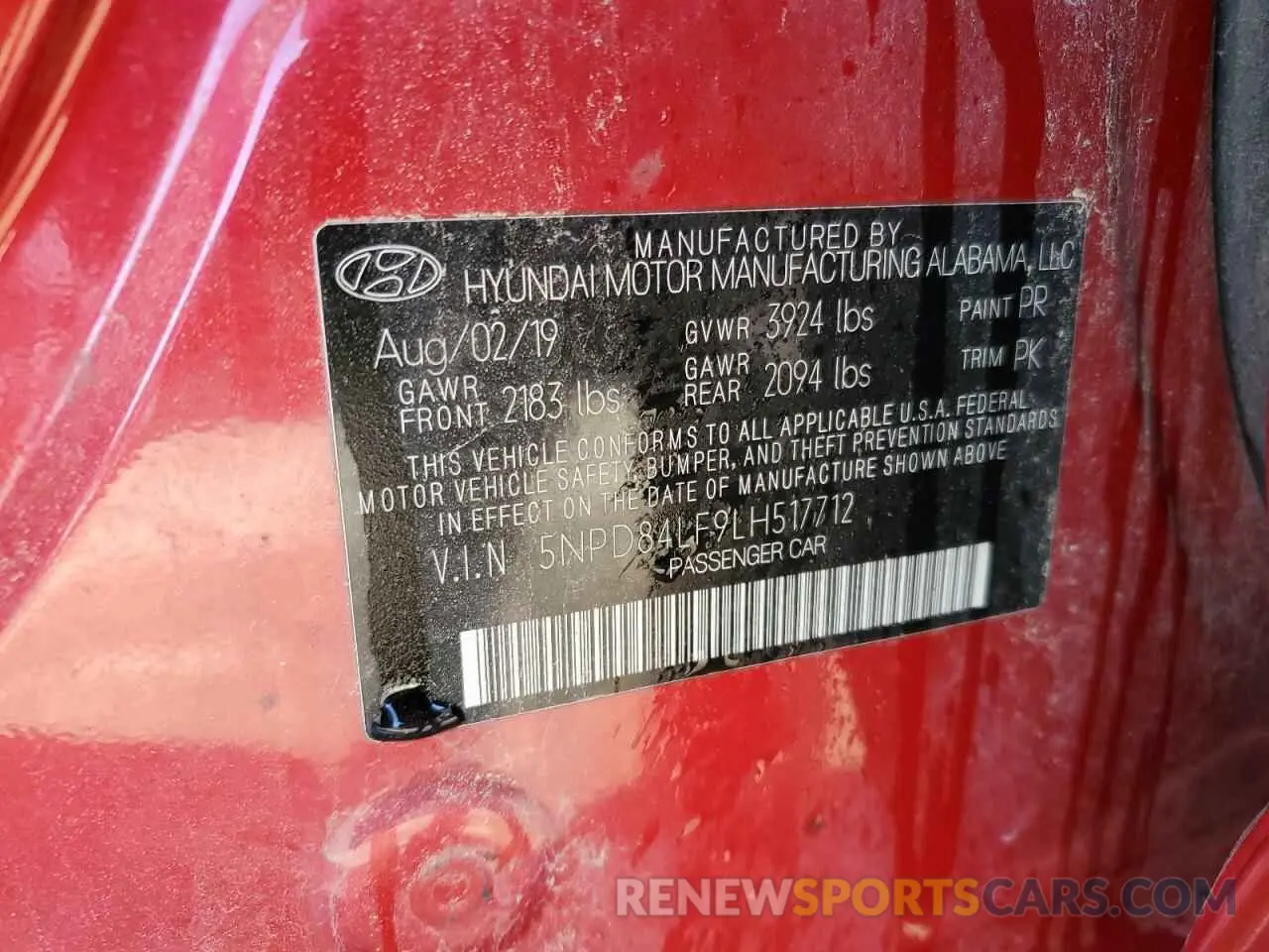 12 fotografías del automóvil dañado 5NPD84LF9LH517712 HYUNDAI ELANTRA 2020