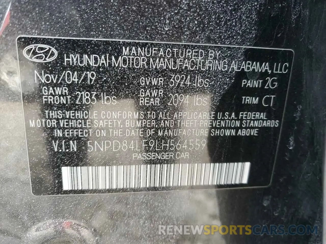 12 fotografías del automóvil dañado 5NPD84LF9LH564559 HYUNDAI ELANTRA 2020