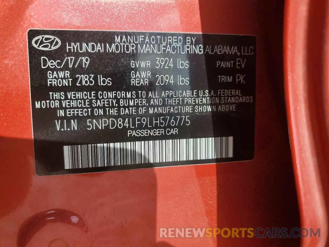 13 fotografías del automóvil dañado 5NPD84LF9LH576775 HYUNDAI ELANTRA 2020