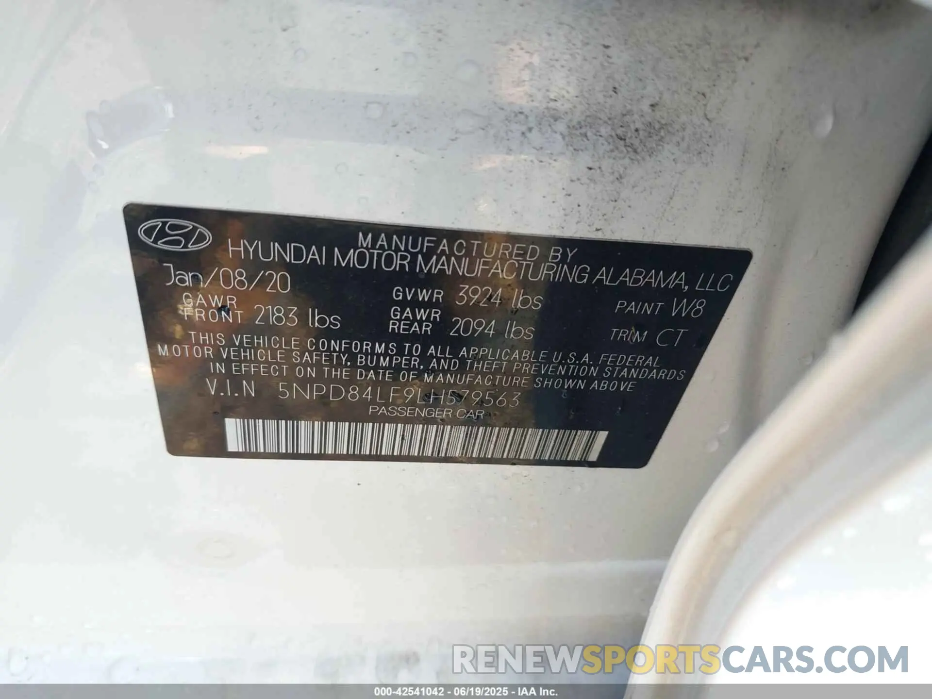 9 fotografías del automóvil dañado 5NPD84LF9LH579563 HYUNDAI ELANTRA 2020