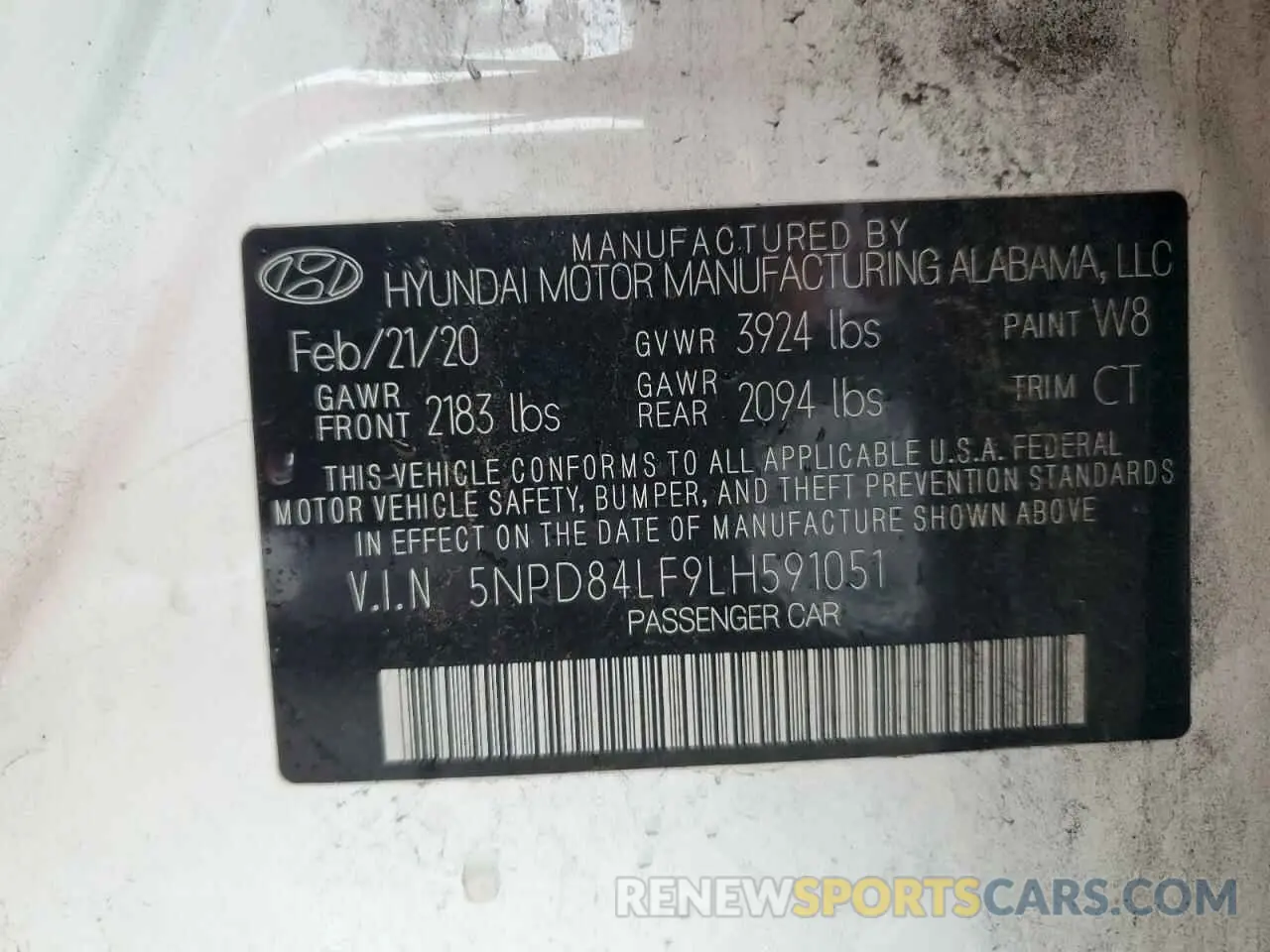 13 fotografías del automóvil dañado 5NPD84LF9LH591051 HYUNDAI ELANTRA 2020