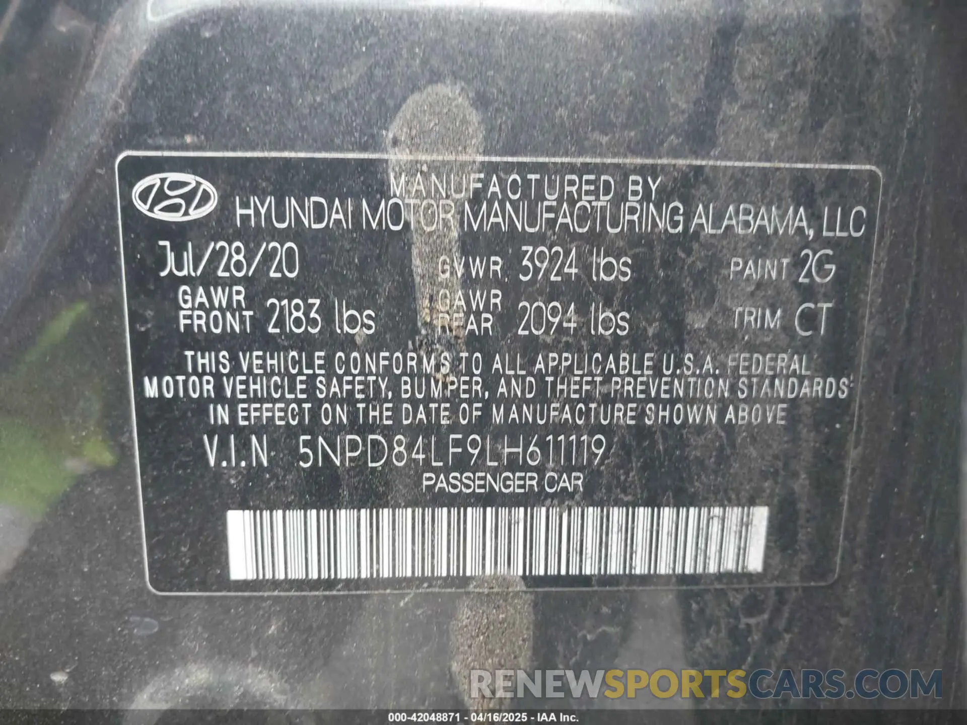 9 fotografías del automóvil dañado 5NPD84LF9LH611119 HYUNDAI ELANTRA 2020
