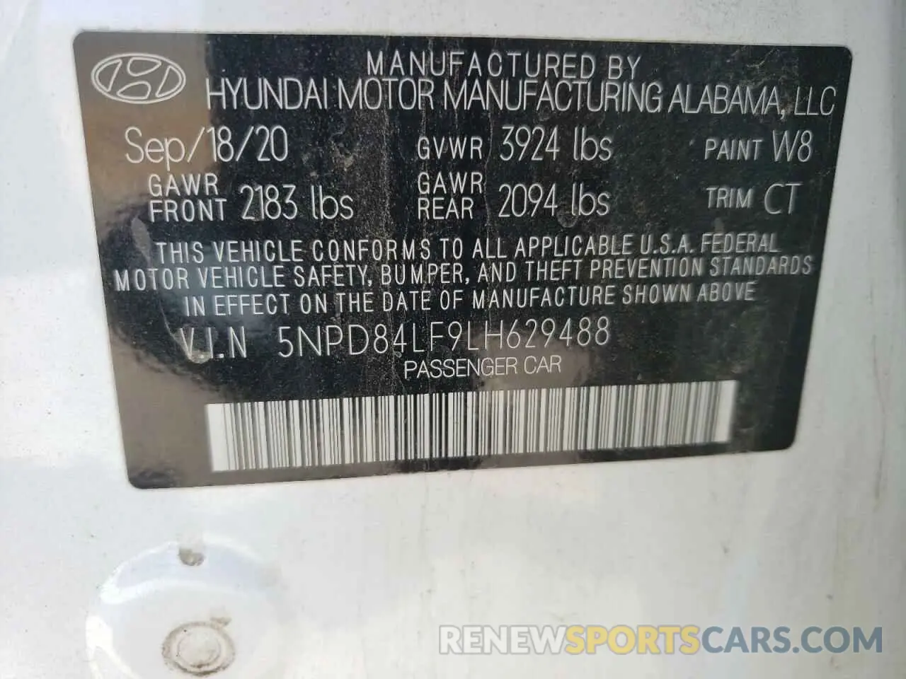 12 fotografías del automóvil dañado 5NPD84LF9LH629488 HYUNDAI ELANTRA 2020