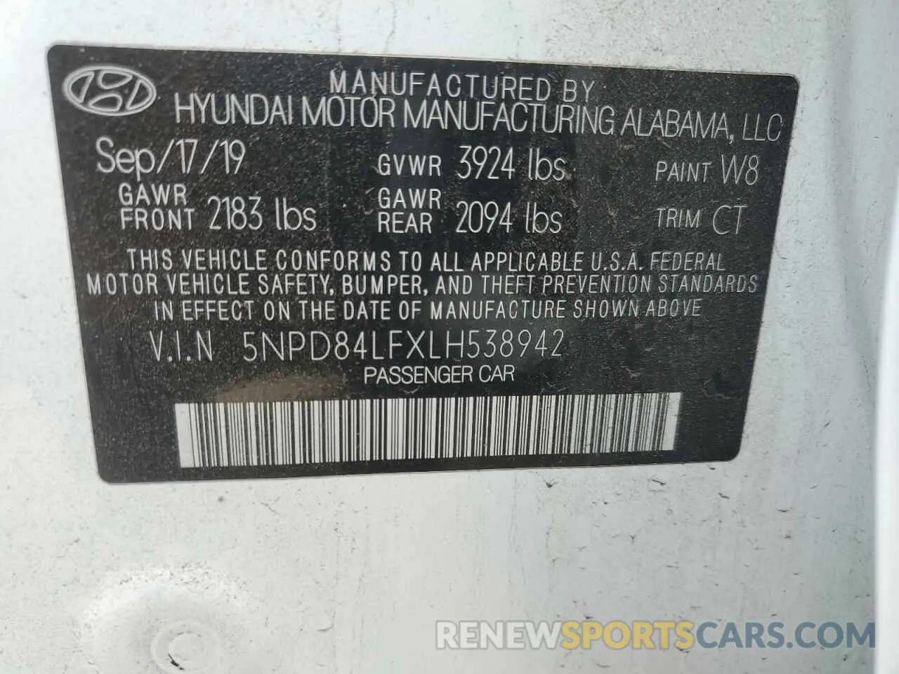 13 fotografías del automóvil dañado 5NPD84LFXLH538942 HYUNDAI ELANTRA 2020