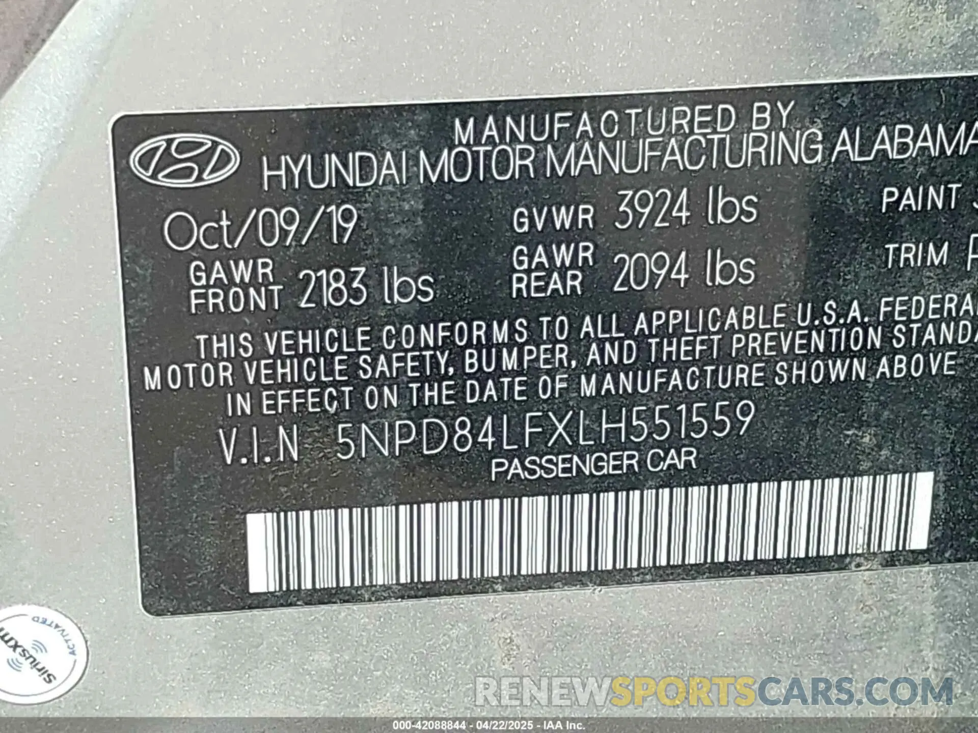 9 fotografías del automóvil dañado 5NPD84LFXLH551559 HYUNDAI ELANTRA 2020