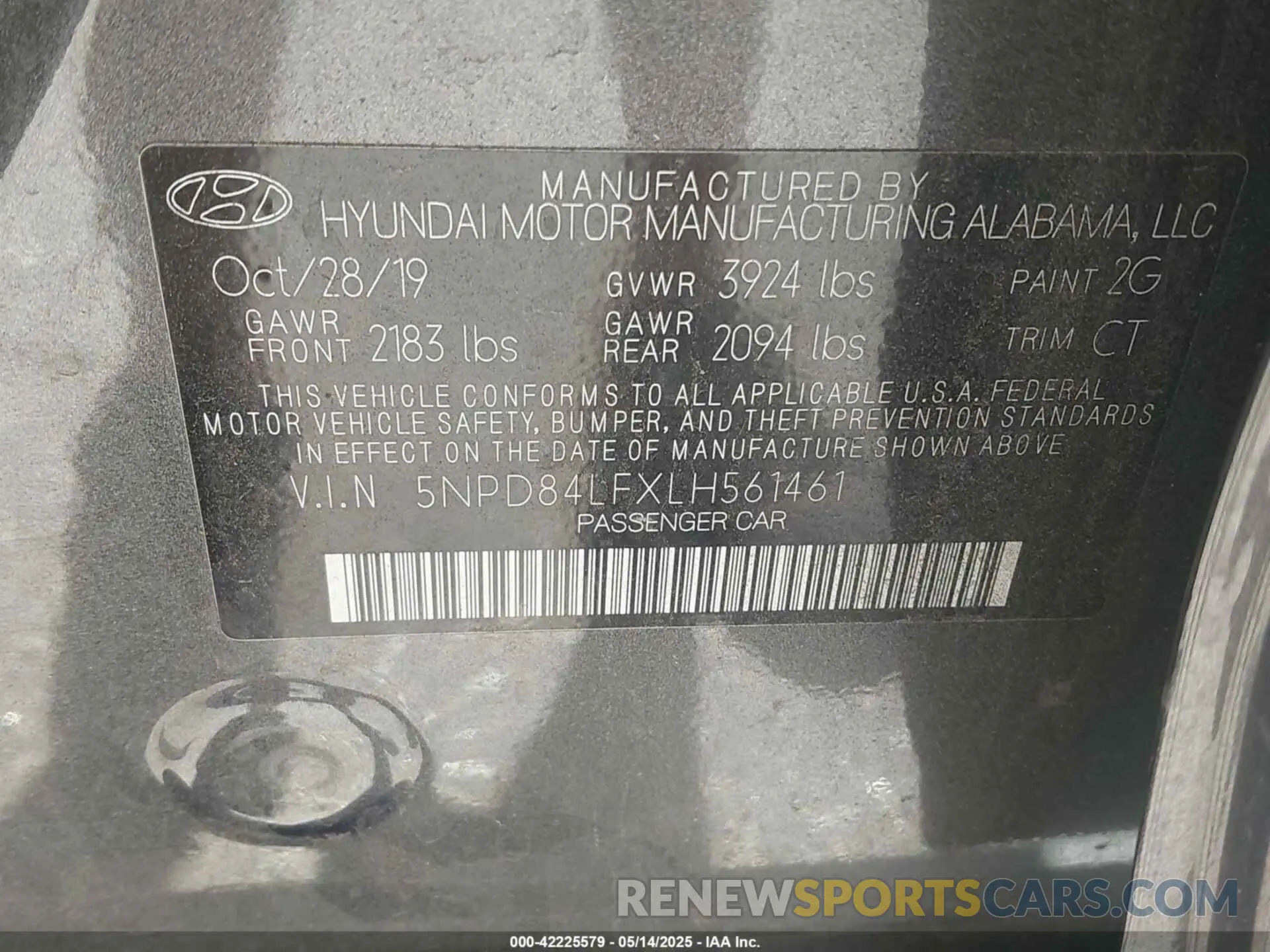 9 fotografías del automóvil dañado 5NPD84LFXLH561461 HYUNDAI ELANTRA 2020