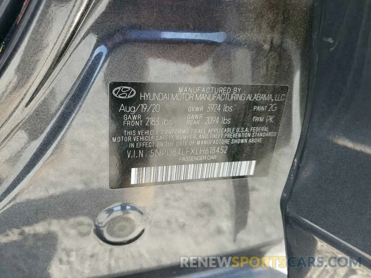 12 fotografías del automóvil dañado 5NPD84LFXLH618452 HYUNDAI ELANTRA 2020