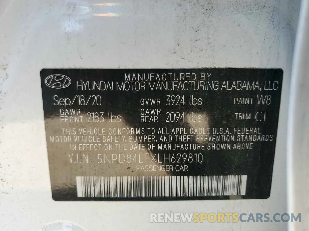 13 fotografías del automóvil dañado 5NPD84LFXLH629810 HYUNDAI ELANTRA 2020