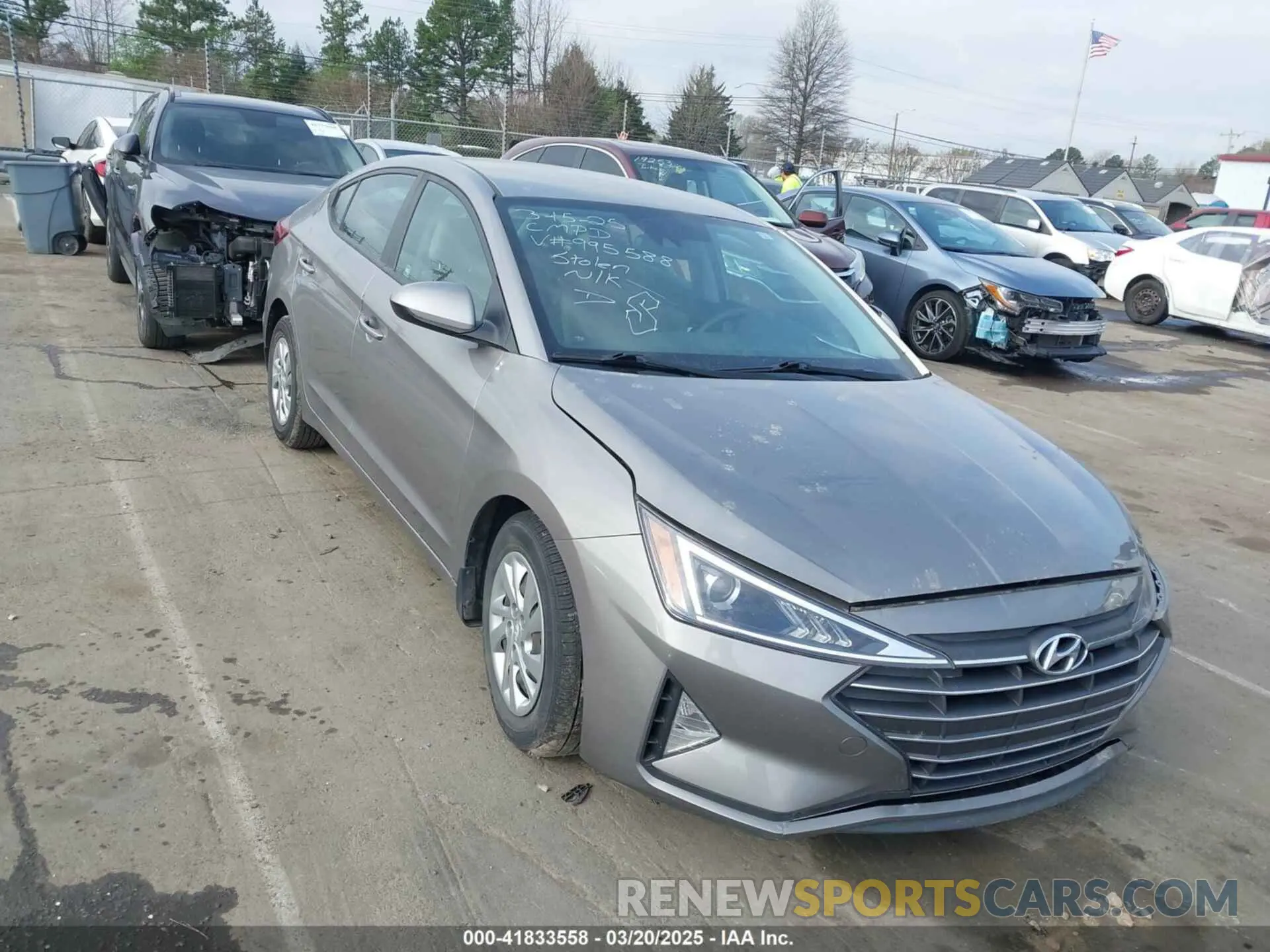 1 fotografías del automóvil dañado KMHD74LF6LU995588 HYUNDAI ELANTRA 2020