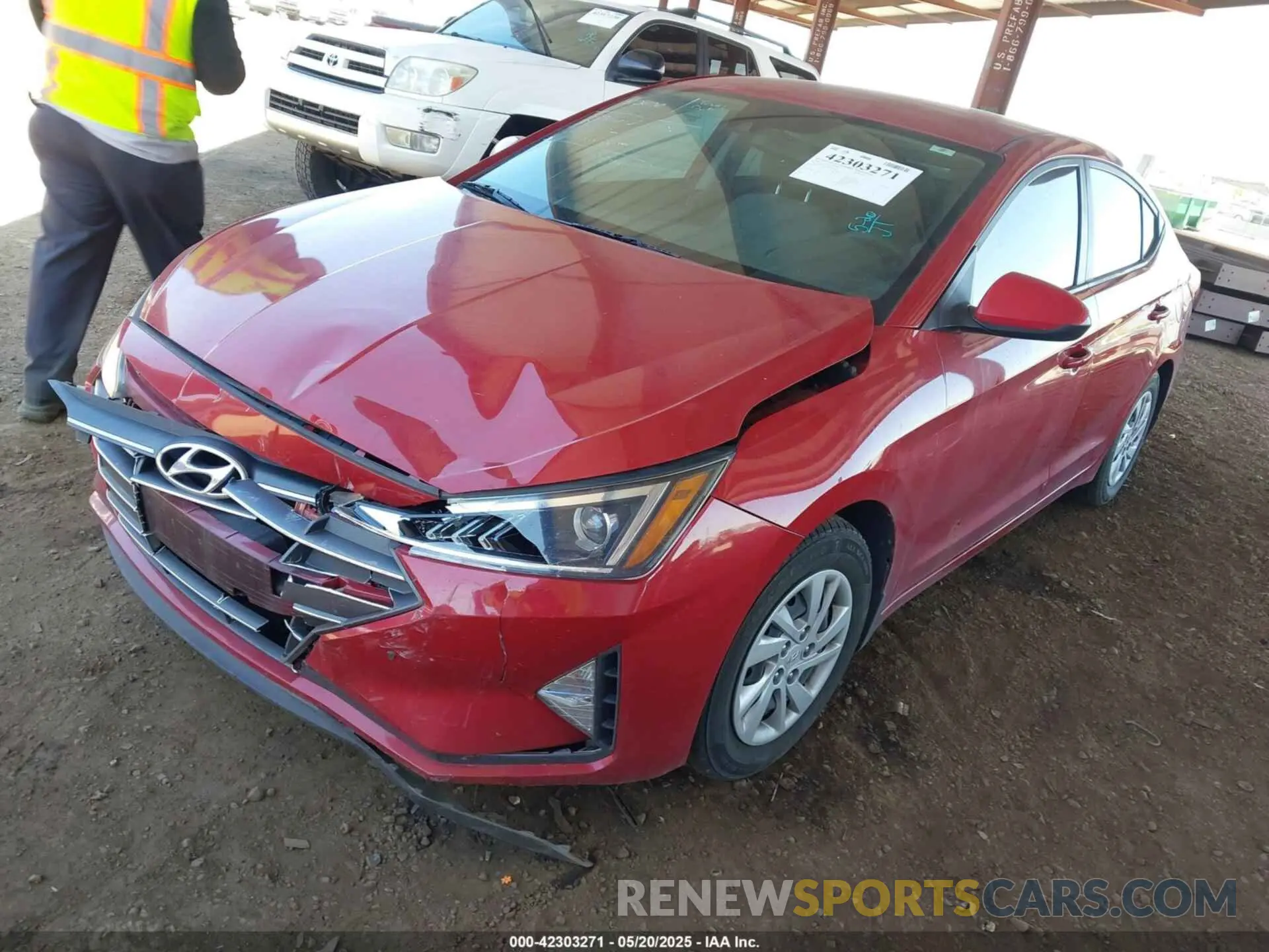 2 fotografías del automóvil dañado KMHD74LFXLU106260 HYUNDAI ELANTRA 2020