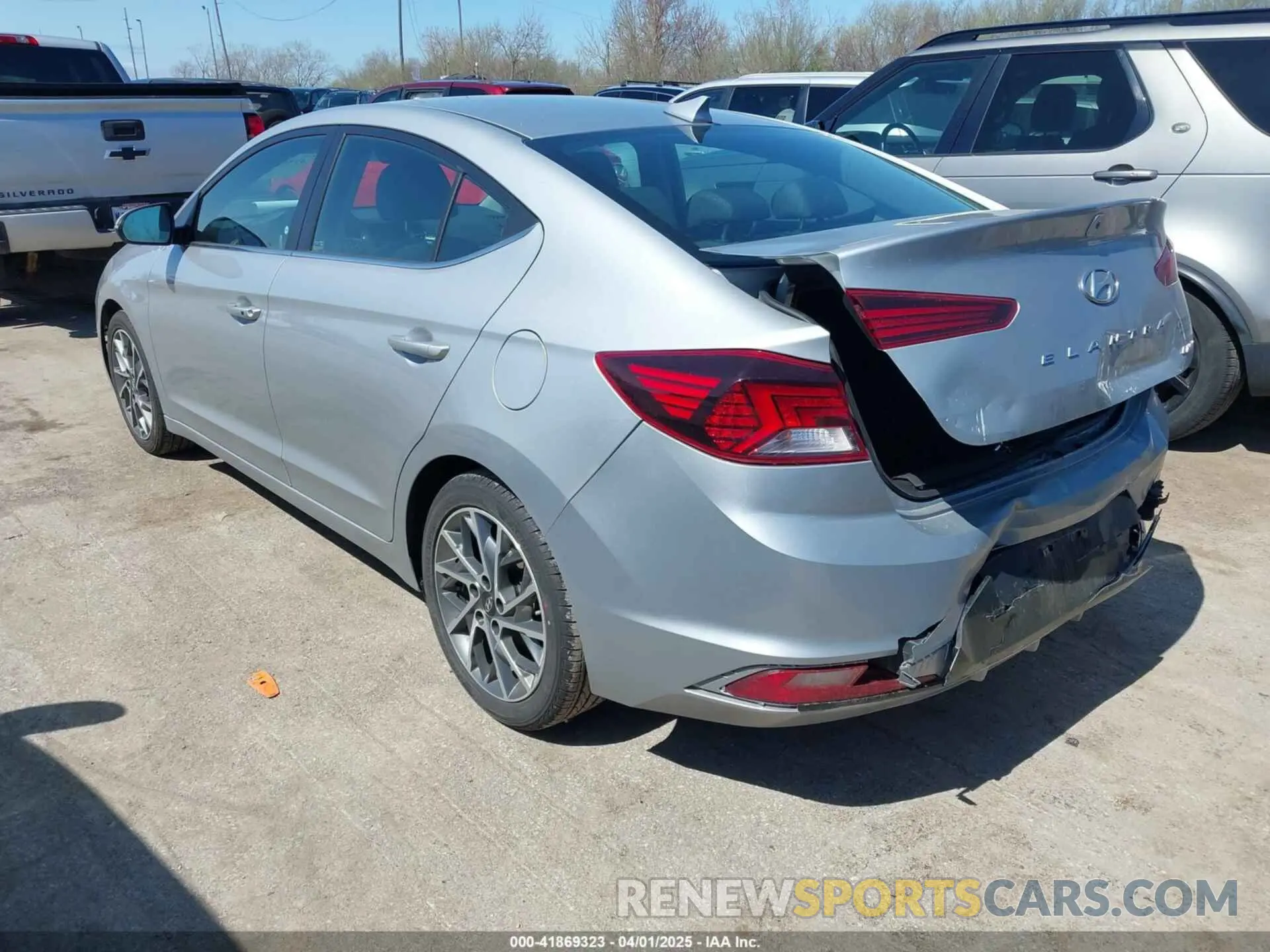 3 fotografías del automóvil dañado KMHD84LF3LU962335 HYUNDAI ELANTRA 2020