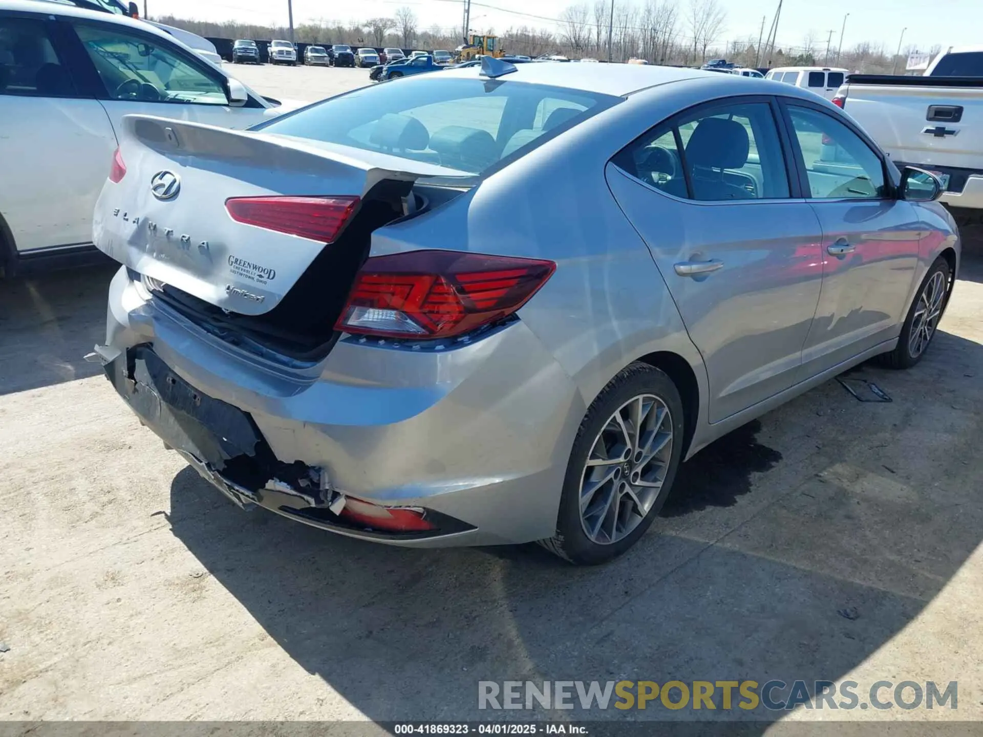 4 fotografías del automóvil dañado KMHD84LF3LU962335 HYUNDAI ELANTRA 2020
