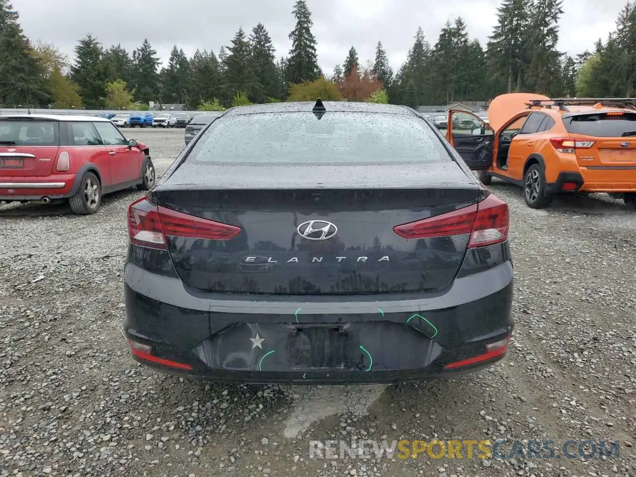 6 fotografías del automóvil dañado KMHD84LF5LU099375 HYUNDAI ELANTRA 2020