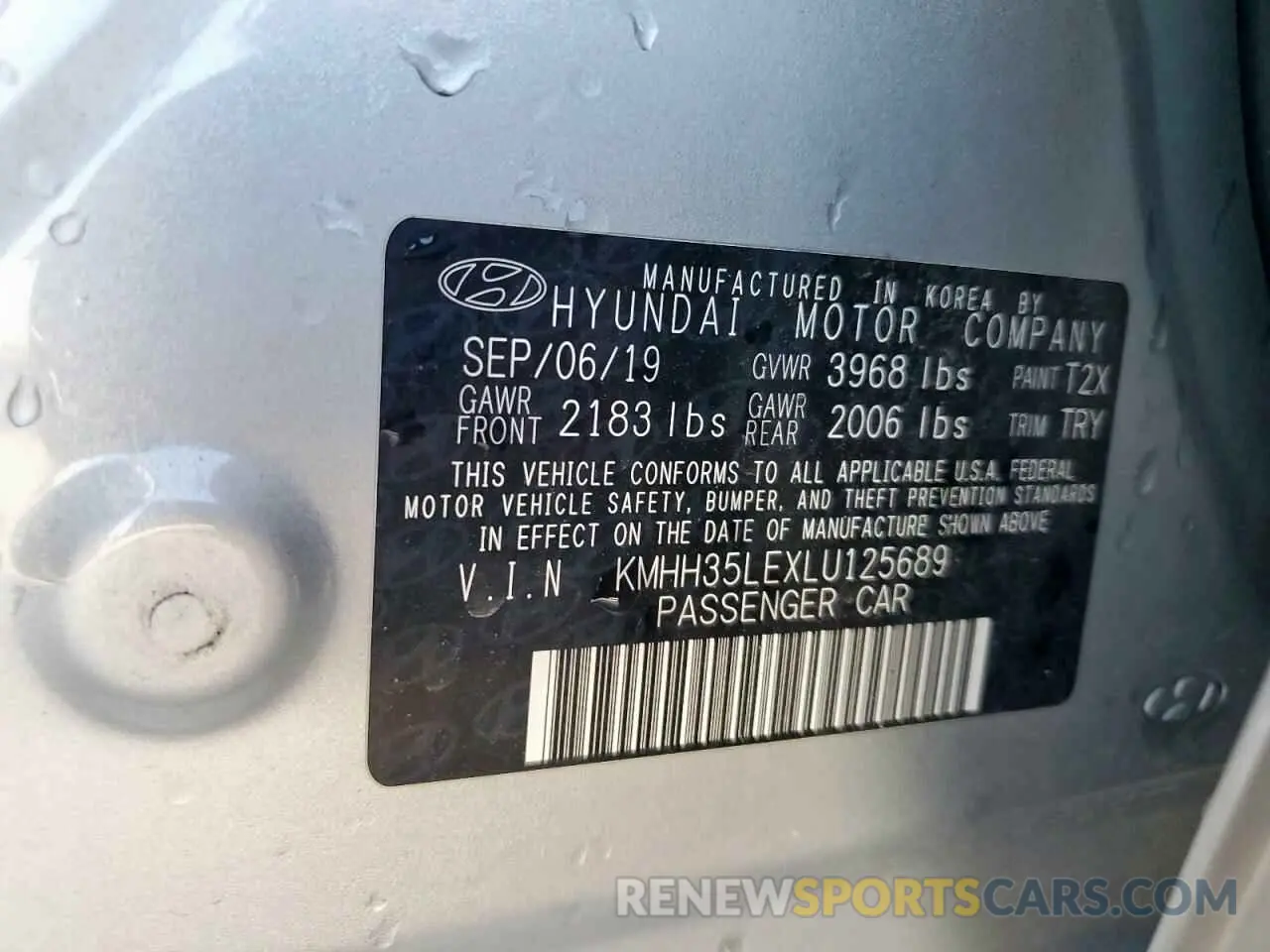 13 fotografías del automóvil dañado KMHH35LEXLU125689 HYUNDAI ELANTRA 2020